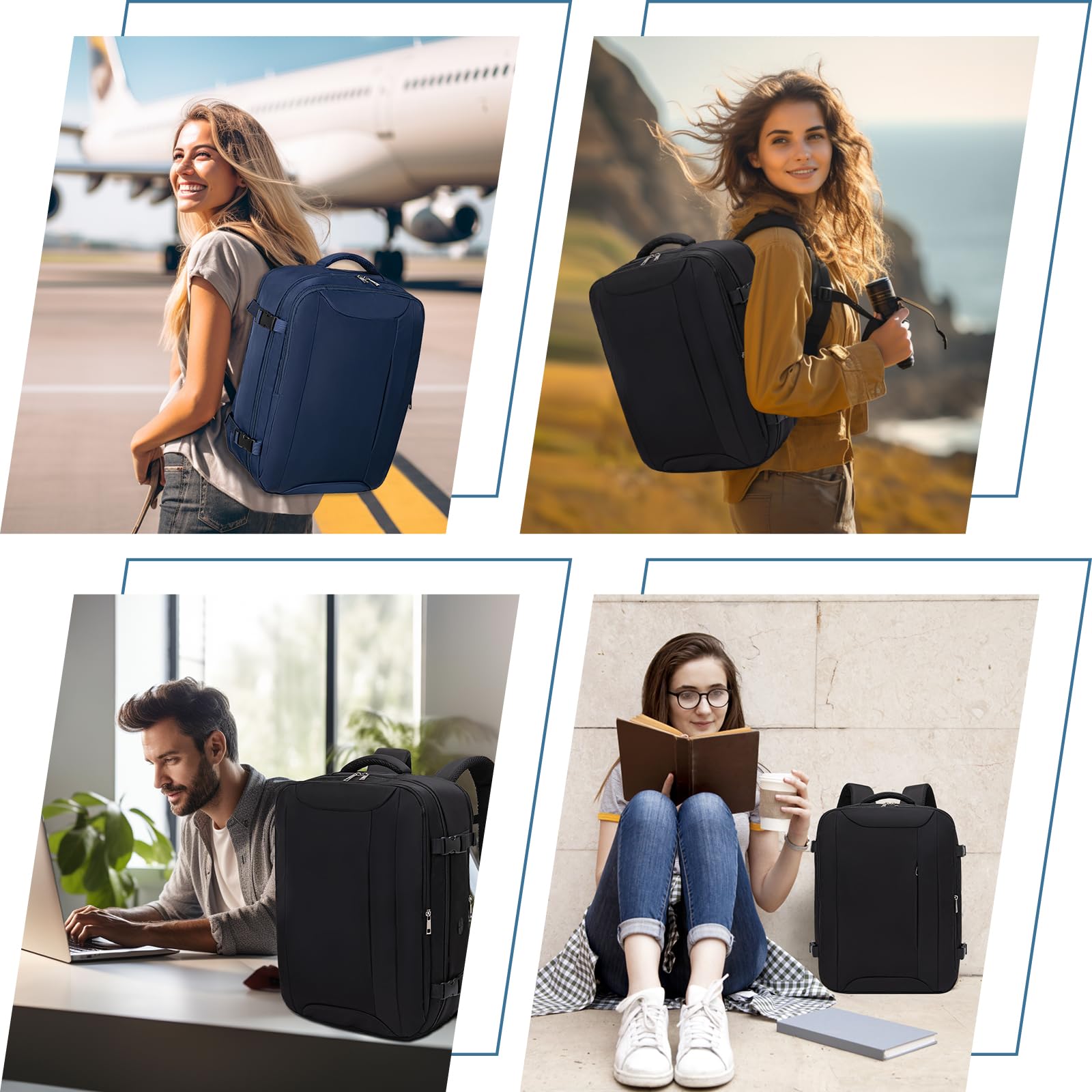 Hayayu Mochila Viaje Cabina Avion 45x36x20 para Easyjet Maletas de Viaje Cabina 45x36x20 Mochila Ordenador 15.6 Pulgadas Equipaje de Mano 30L Mochilas Tipo Casual con Bolsillo Antirrobo