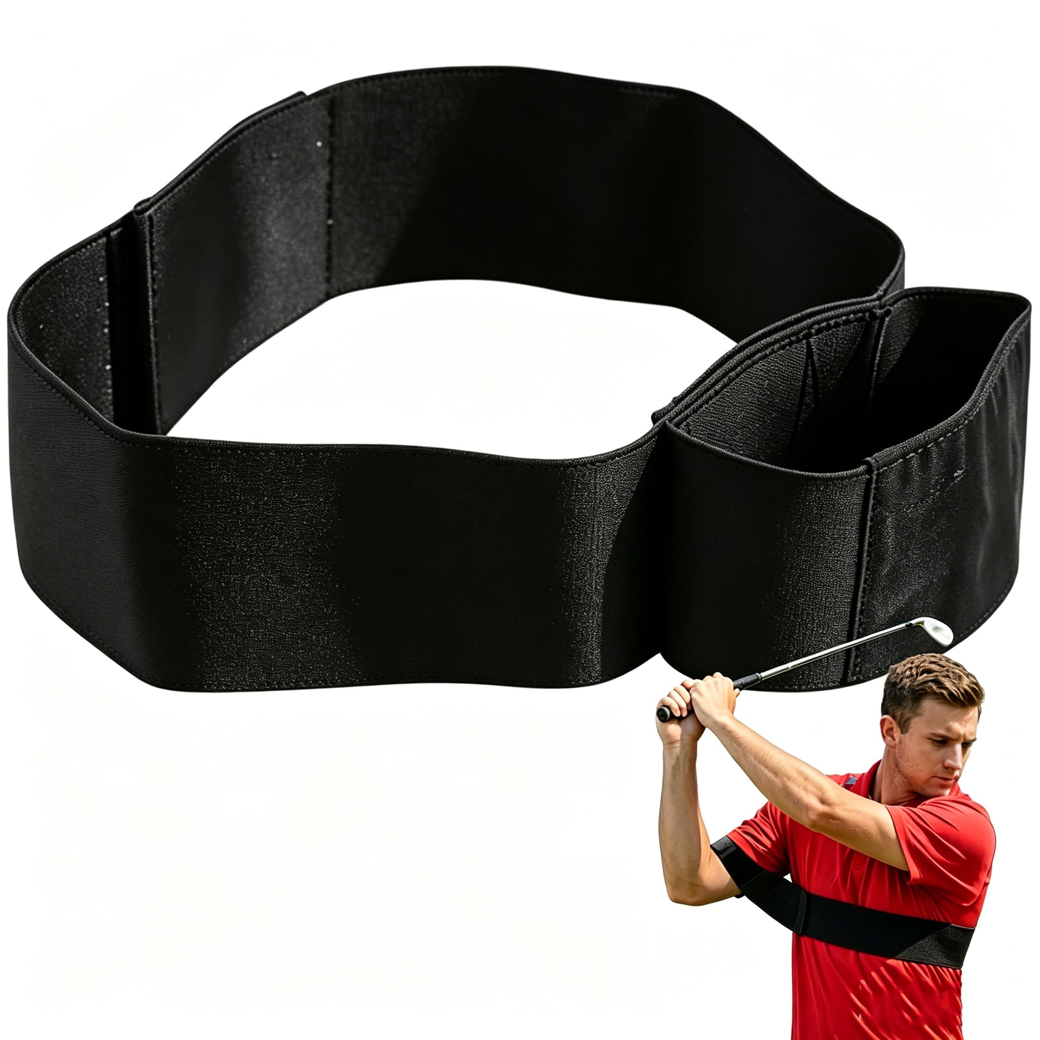 KINGSH Slider Golf Training Aid, Elastic Fit Adjustable Golf Swing Training Aid, Correcti Arm Band, Professional Motion Posture Correction, Lightweight Golf Swing Trainer Aids for Beginners Golfers