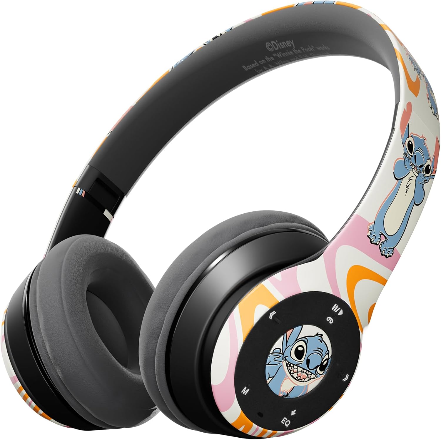 Disney Stitch Fun Waves Bluetooth Over-Ear Headphones, Wireless Foldable Headset with Built-in Microphone - Stitch Fun Waves Design, for Adults and Kids, Comfortable Auriculares
