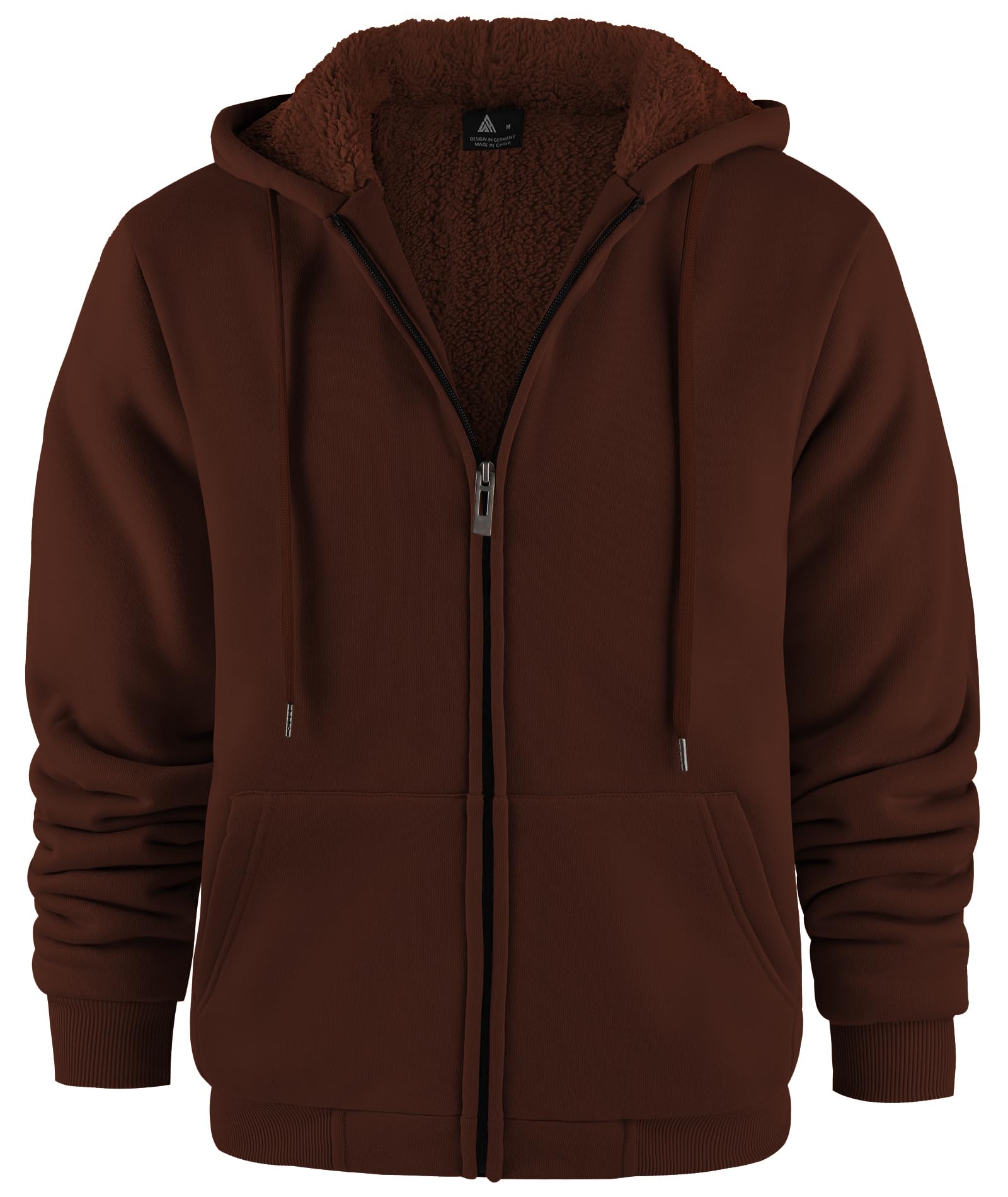 SwissWell Hoodies Herren Gefütterte Sweatjacke mit Kapuze Winter Jacke Reißverschluss Warmer Fleece Kapuzenjacke für Arbeit Wandern