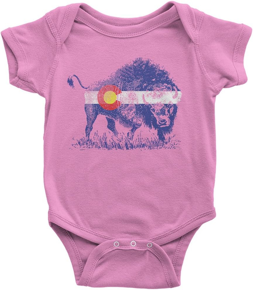 Threadrock Baby Buffalo Colorado Flag Infant Bodysuit