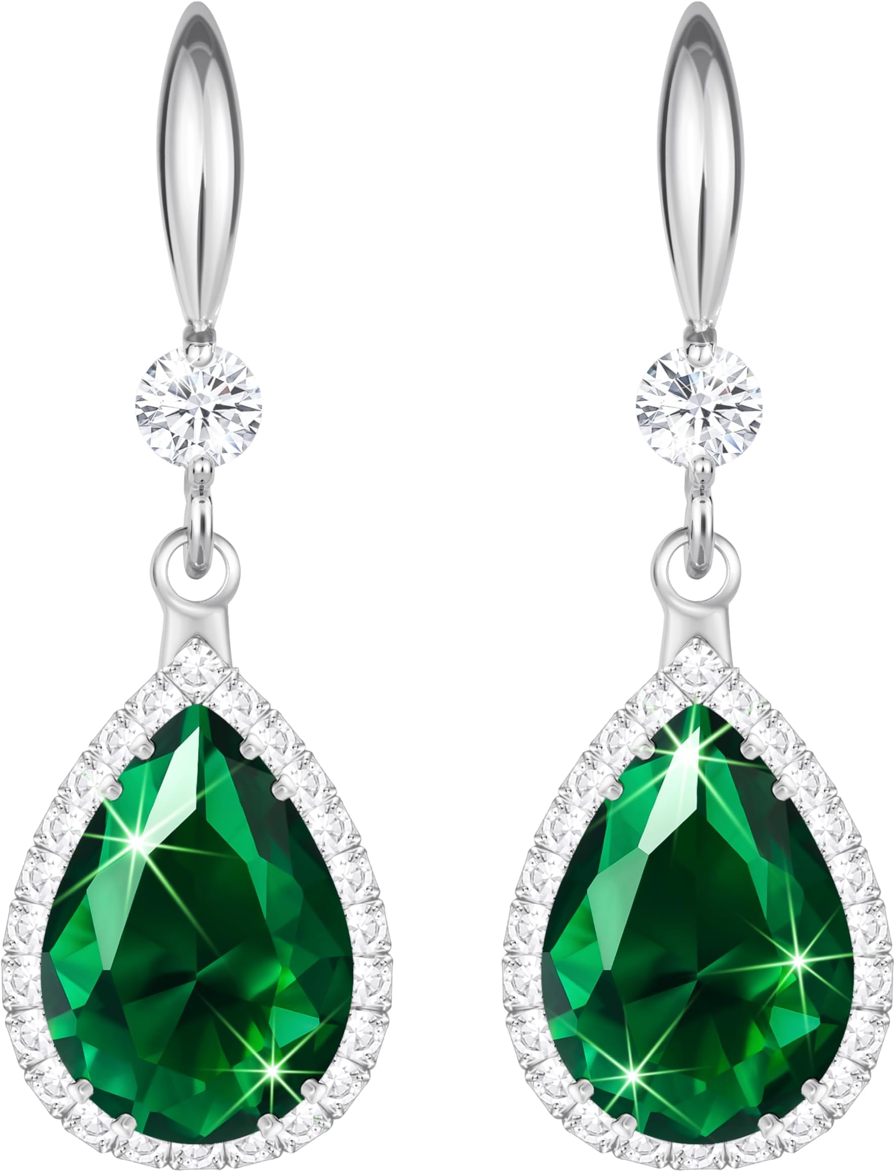 Imitation Diamond Dangle Earrings for Women Trendy, Rhinestone Drop Chandelier Earrings, Teardrop Crystal Cubic Zirconia Wedding Jewelry Set, 14K Gold/Rose Gold/Silver Tone