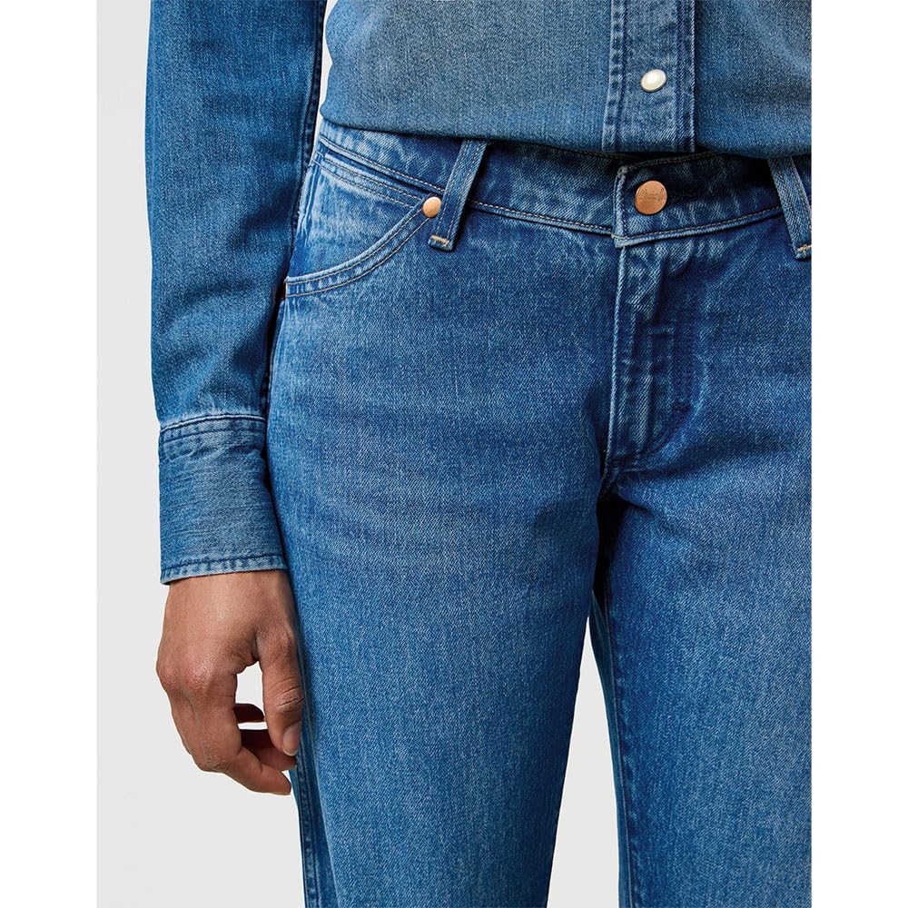 Wrangler - Jeans Donna - vestibilità Dritta - Low Rise Cowboy Jean - Lasso Lagoon