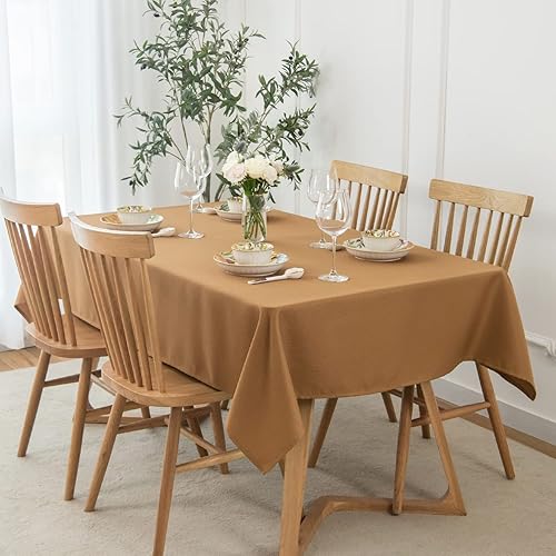 Miniatura 2 de maxmill Mantel cuadrado de cosecha resistente al agua, antiarrugas, a prueba de derrames, mantel con textura, mantel de tela decorativa para otoño,