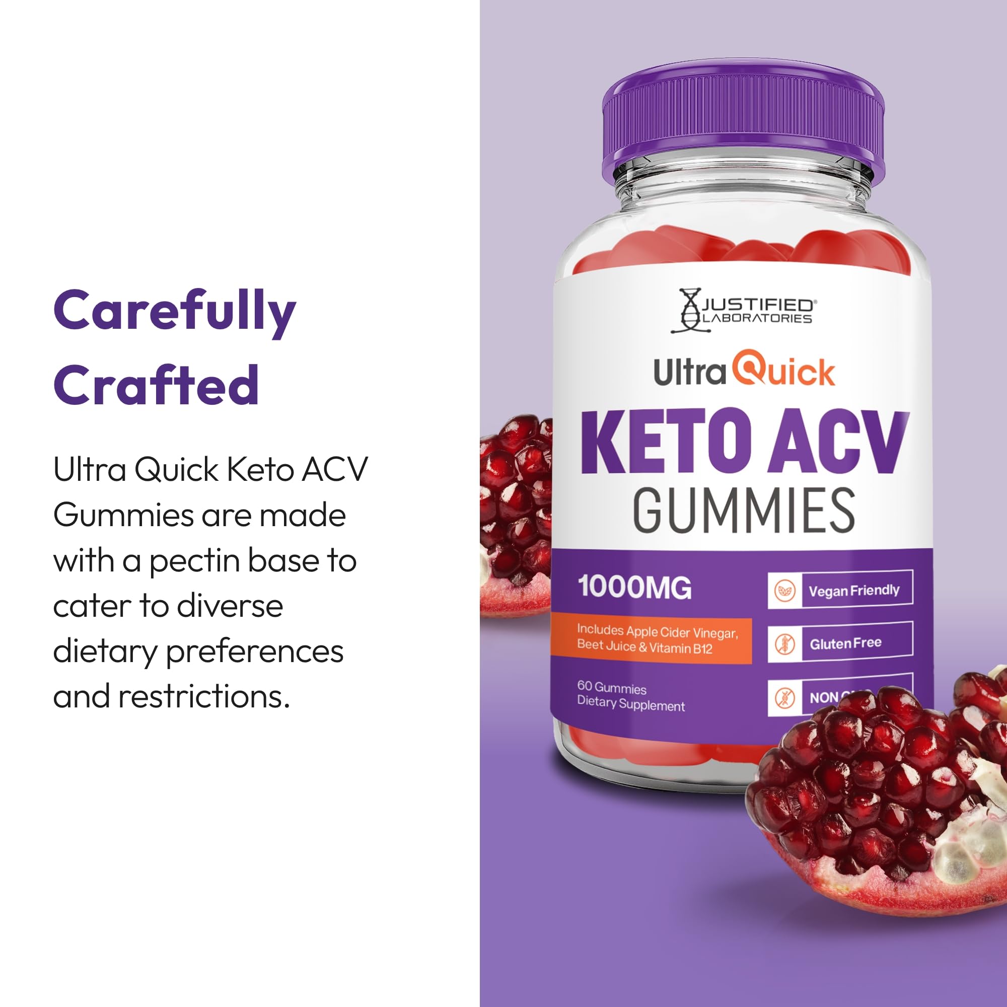 Justified Laboratories Ultra Quick Keto ACV Gummies (1000 mg) — Amazon image 5