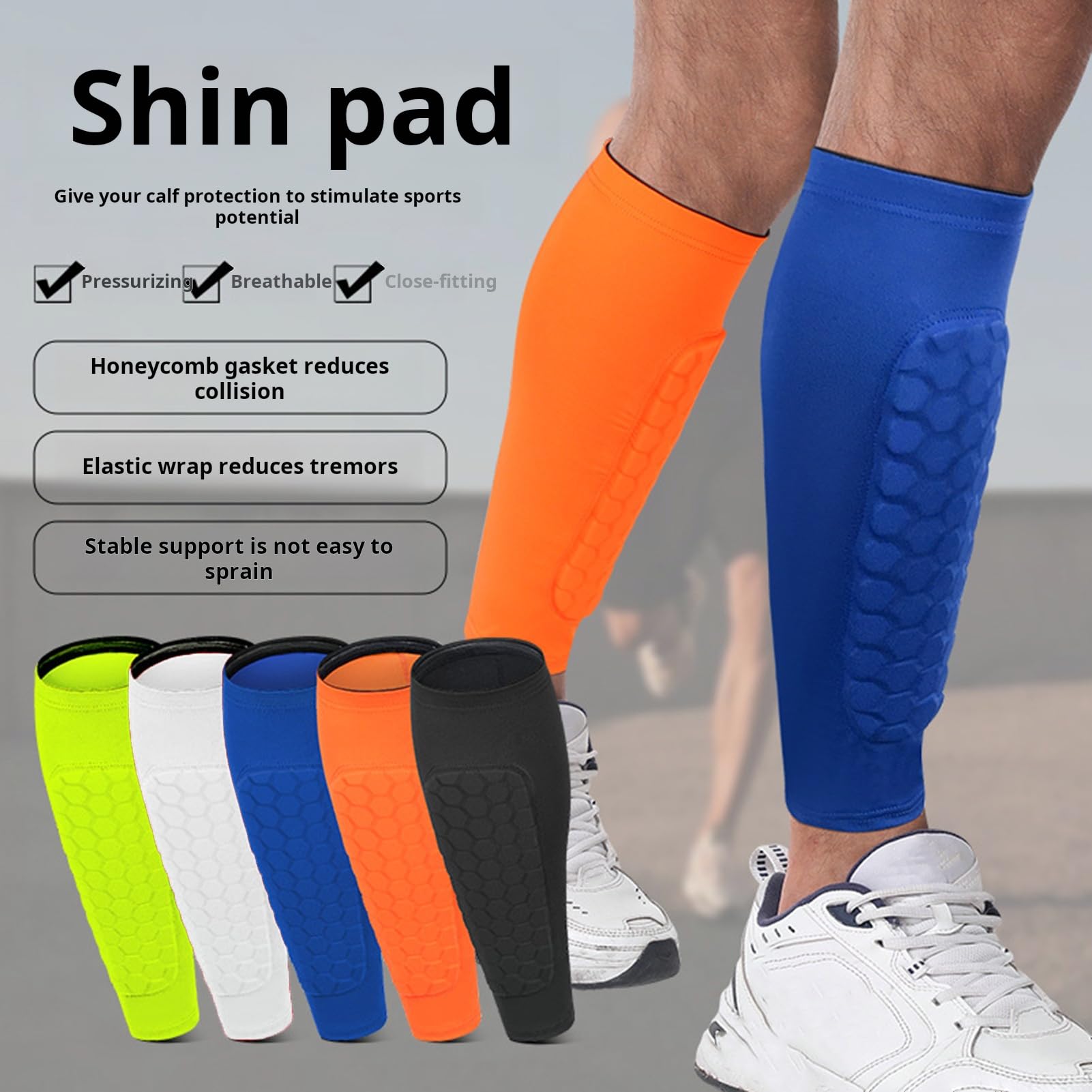 Shindefender Parastinchi Calcio A Compressione – Imbottitura EVA A Nido D’Ape – Leggeri Per Ragazzi E Adulti