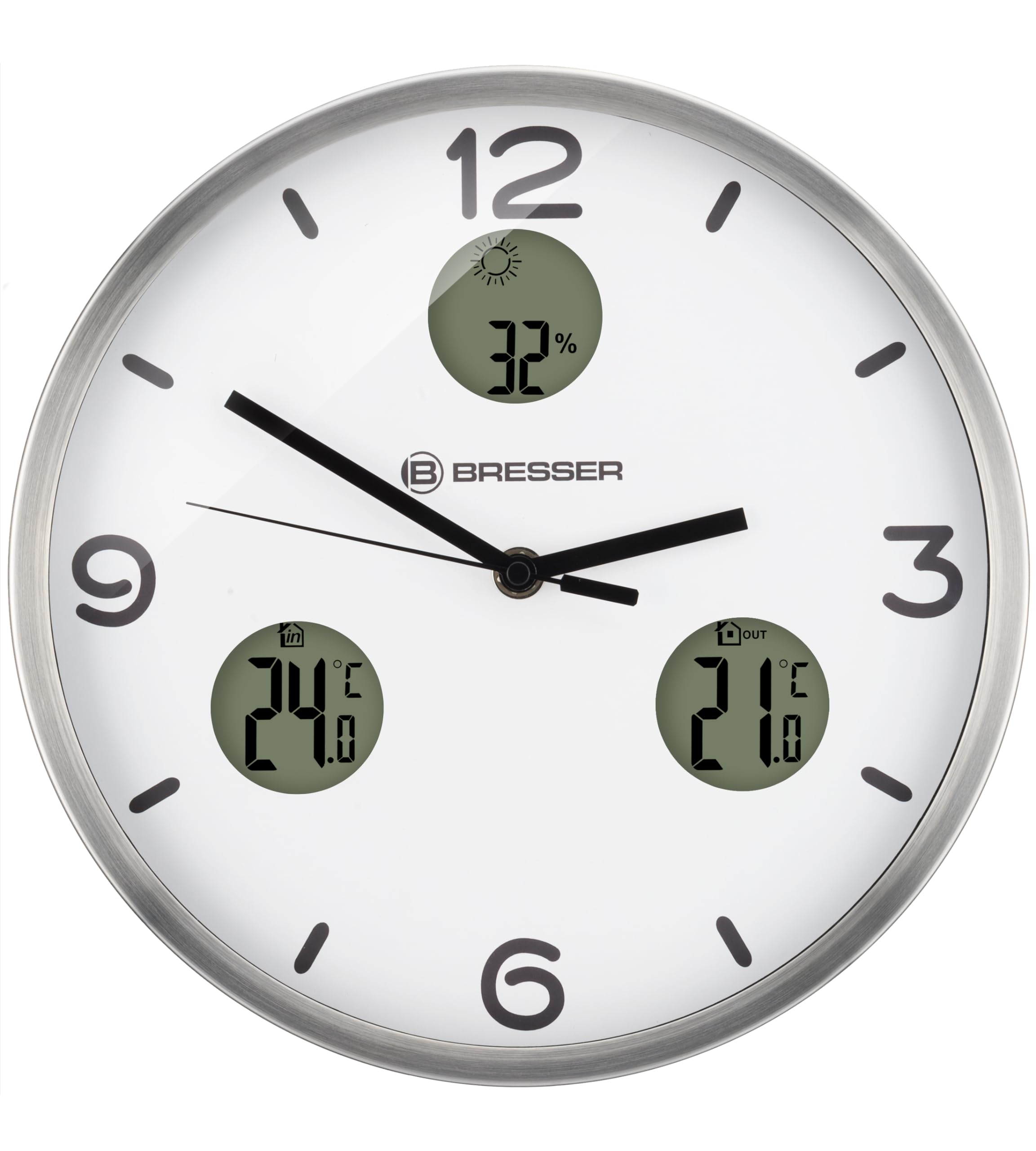BRESSER Orologio da Parete, Bianco, 30 cm