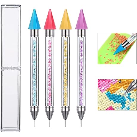 Calsoling 4-Piece Waxless Diamond Art Pens for Seamless Crafting