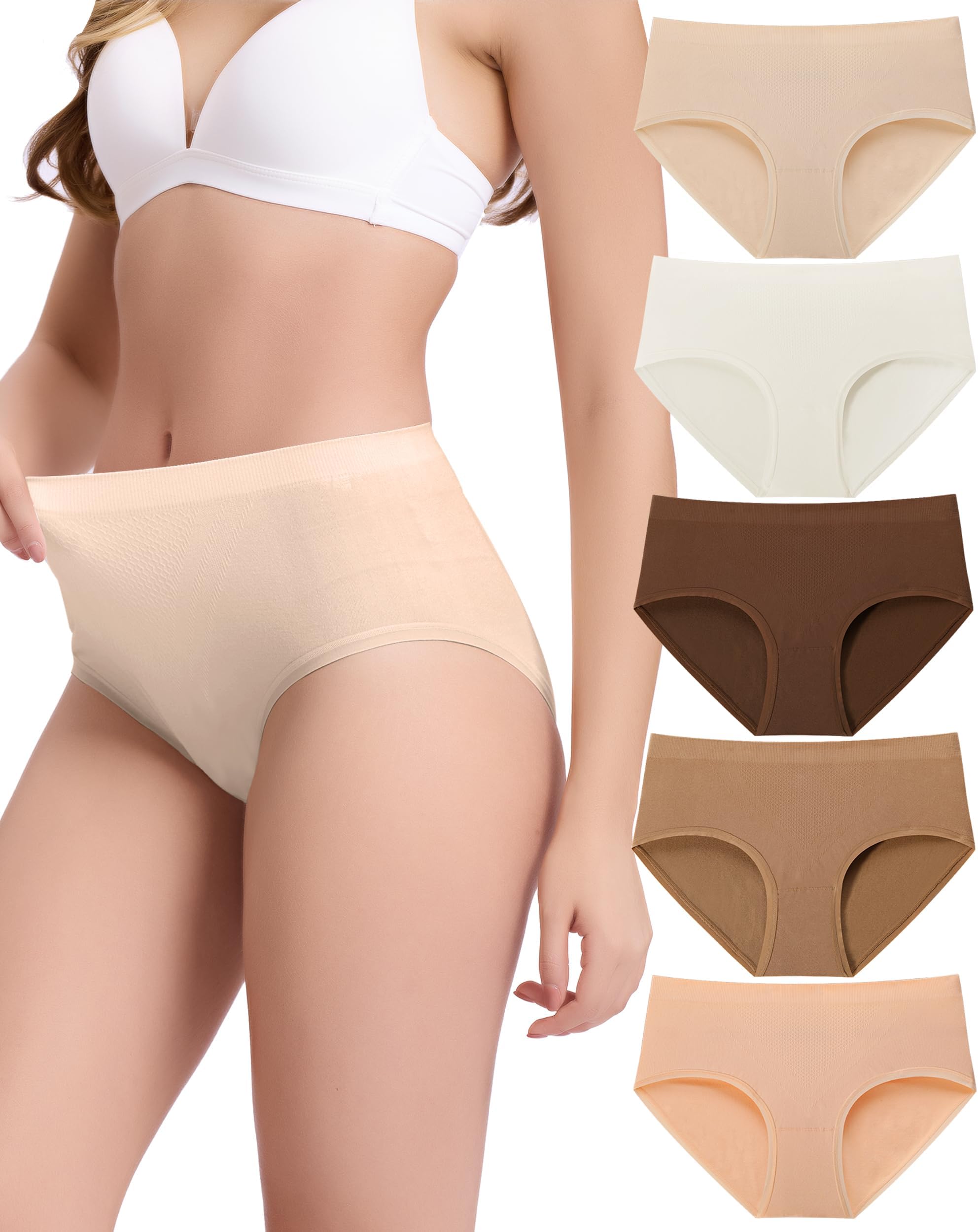 Women's Underwear Ladies Brief Seamless Panties Moisture Wicking Stretchy Full Coverage