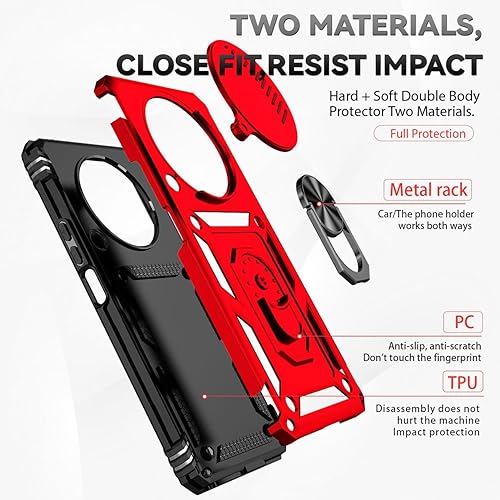 Miniatura 3 de Funda para Honor X9 4GHonor Magic4 Lite Any-LX1 con protector de pantalla de vidrio templado y cubierta para cámara deslizante, anillo magnético