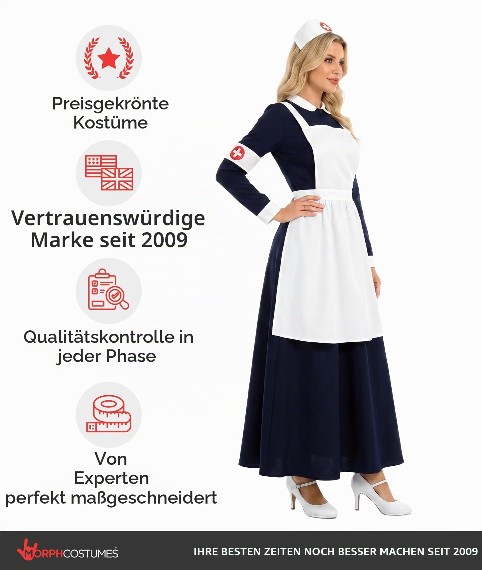 Fun Shack Kostüm Krankenschwester für Damen, Perfekt für Halloween und Karneval, Faschingskostüm 2025