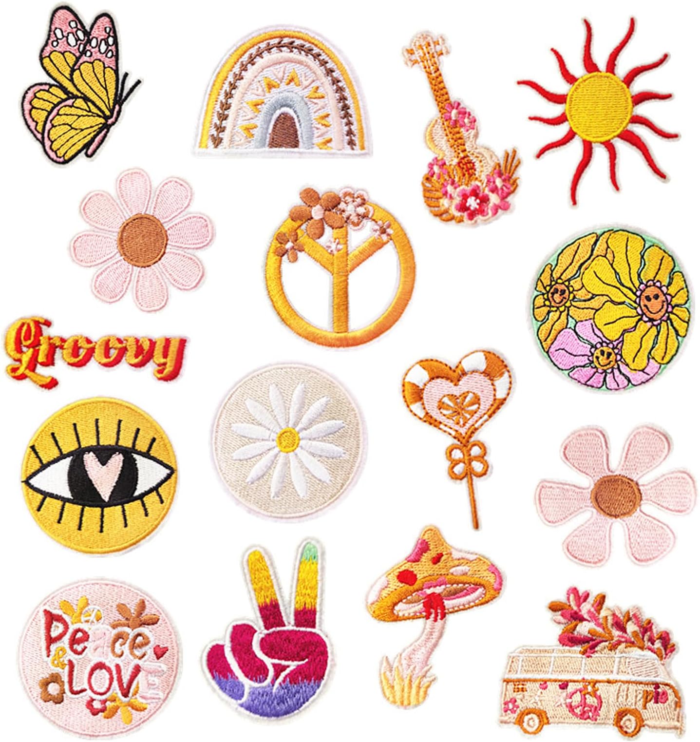 JUKOTA 38 Stück Blumen Patches - Bestickte Aufnäher Zum Aufbügeln Für Jeans & Jacken