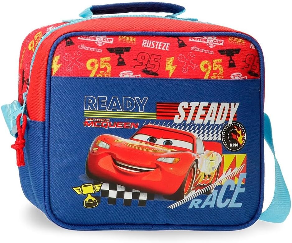 Joumma Disney Cars Lets Race Etui, Schuletui, aus Polyester, Ideal für den Transport von Münzen, Karten und kleinen Accessoires., Red, Adaptable Toiletry Bag with Shoulder Bag