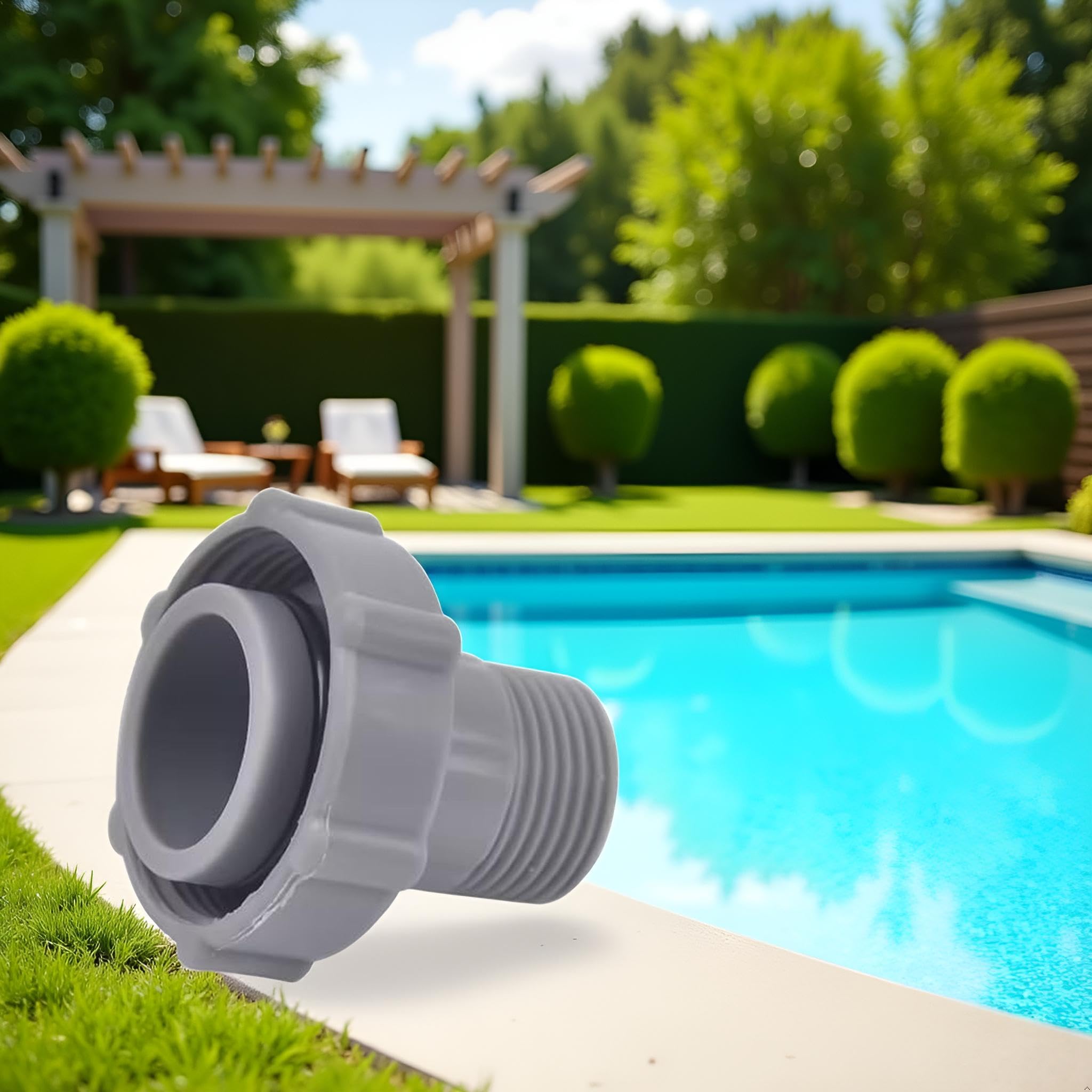 1 conector de manguera de piscina gris para P6A1420 P6D1420 P6H1420 P6D1420 P6D1420ASS16 F4D019B-03B conexión sin fugas, sistema de drenaje de agua de piscina, piezas y accesorios pequeños (1.5