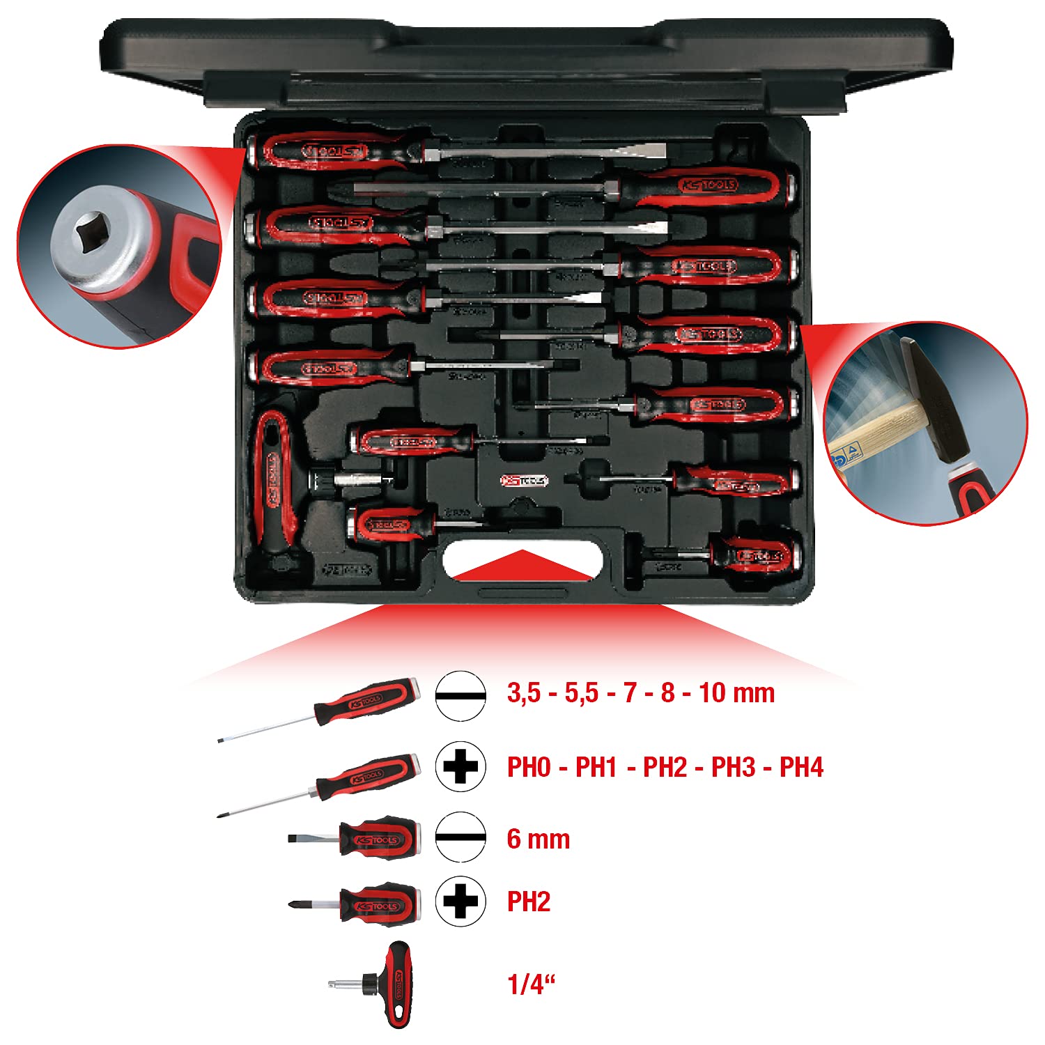 KS Tools 151.1150 Coffret tournevis Ergotorque PLUS max 13pieces