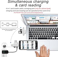 Vista 4 de Lector de tarjetas SDMicro SD para iPhoneipadAndroidMacComputadoraCámara, lector de tarjetas de memoria portátil 4 en 1 Adaptador de tarjeta Micro