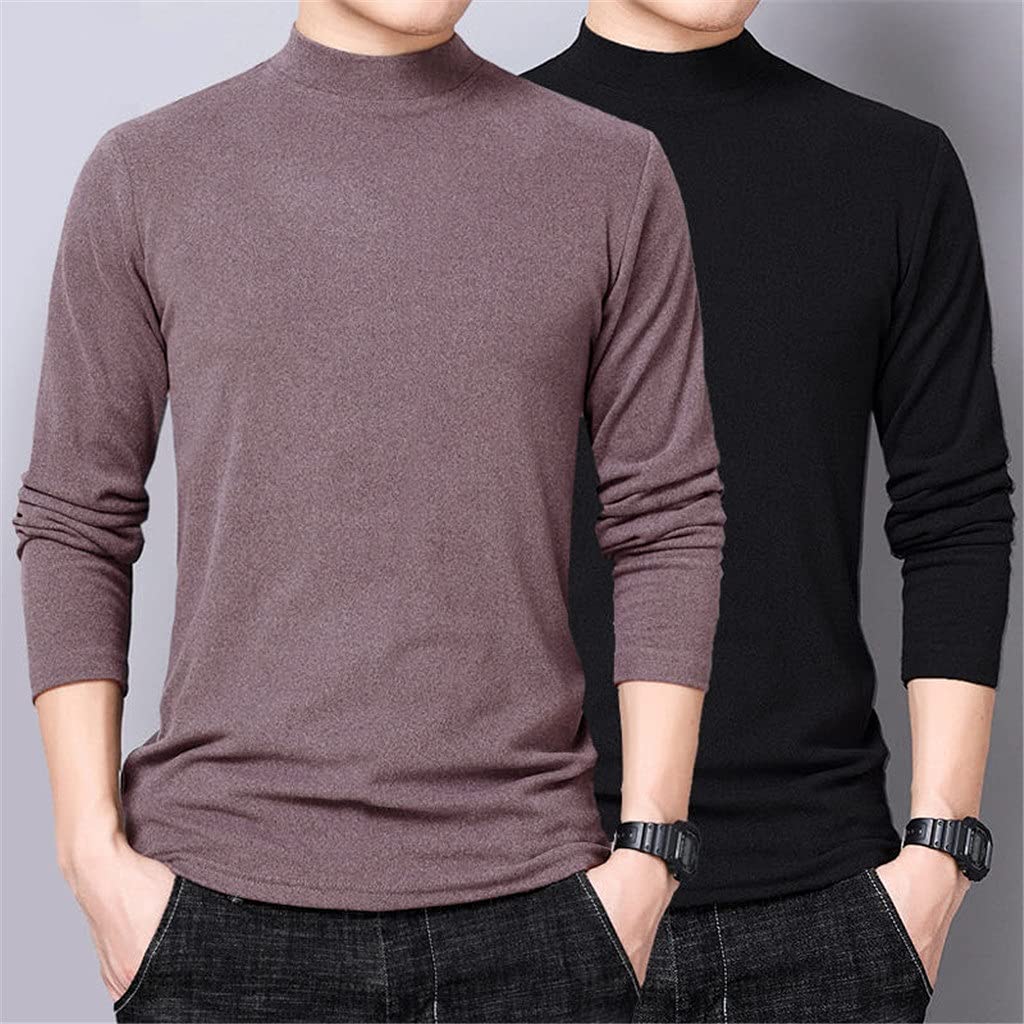 Męska bielizna termoaktywna z długim rękawem i półwycięciem pod szyją Męska koszula z dołem Jednolity kolor Slim-fit Single (kolor: C, rozmiar: 1) (C 1)