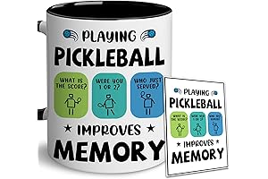 Pickleball Gifts - Pickleball Mug - Playing Pickleball Improves Memory Pickleball Ceramic Mug