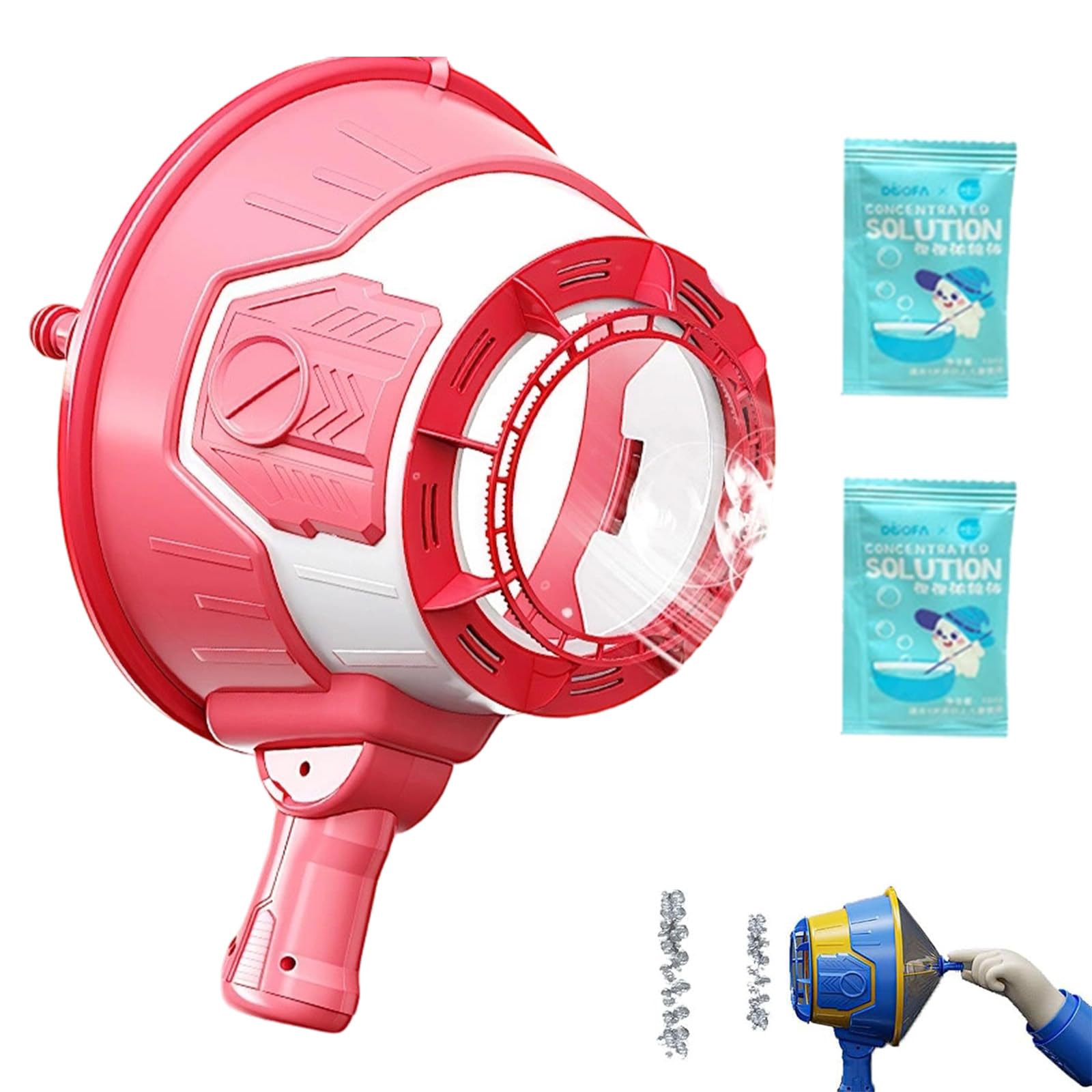 Airzooka Air Cannon Toy - An air Vortex Cannon Bubble Gun with Bubble Blaster Effect, Bubble Solution, Outdoor Entertainment Tool for Garden Party Beach Games and Interactive Fun (Pink,2 packs)