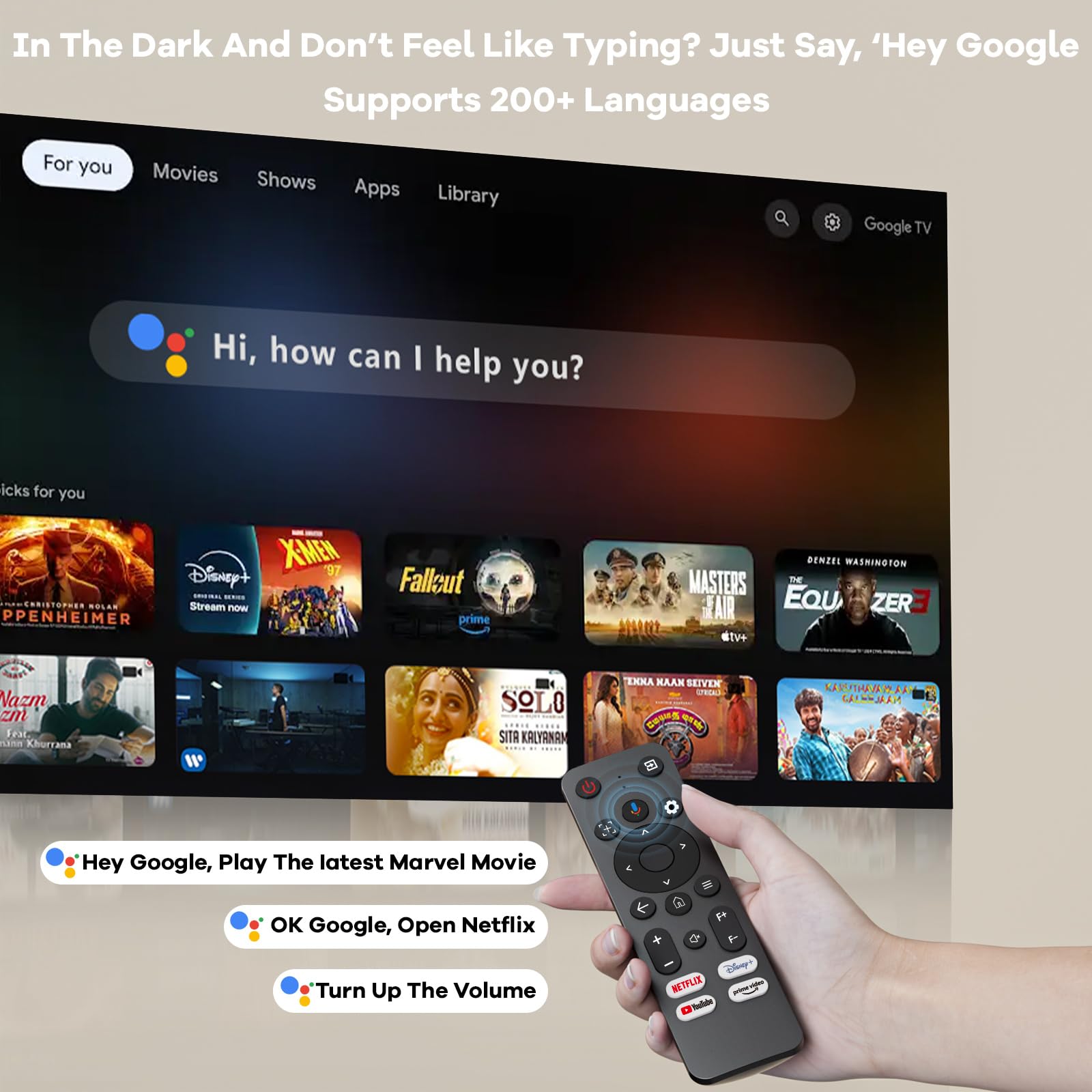 Projector Compatible with Google TV|1800 ANSI|Auto Lens Cap&4D Keystone|Auto Focus|Voice Control Portable Outdoor Projector 4K with WiFi and Bluetooth, Sovboi Smart Proyector for Netflix Home Theater
