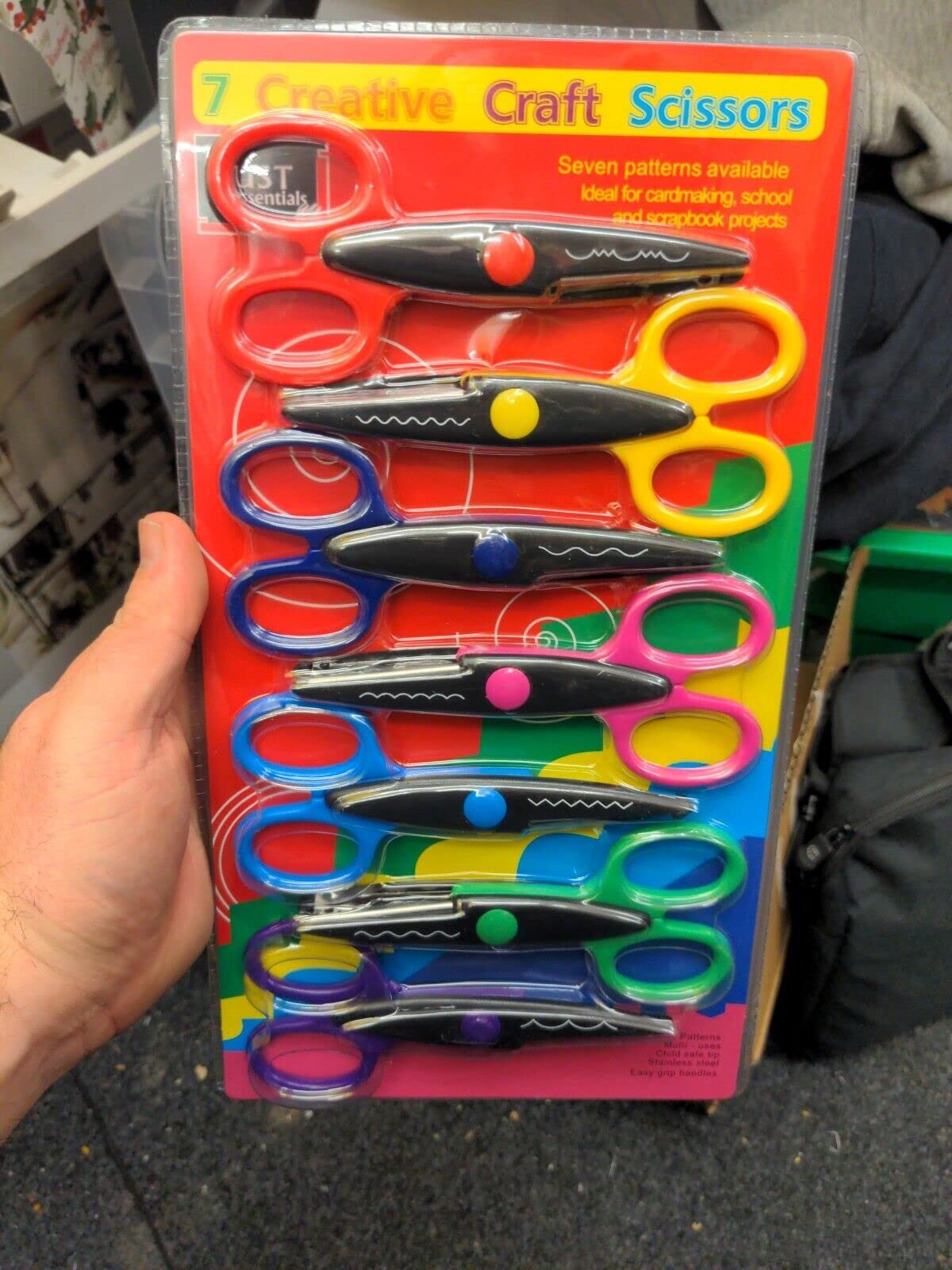 Paper Punch Set 7-Piece Craft Scissors Set With 5 Decorative Edges