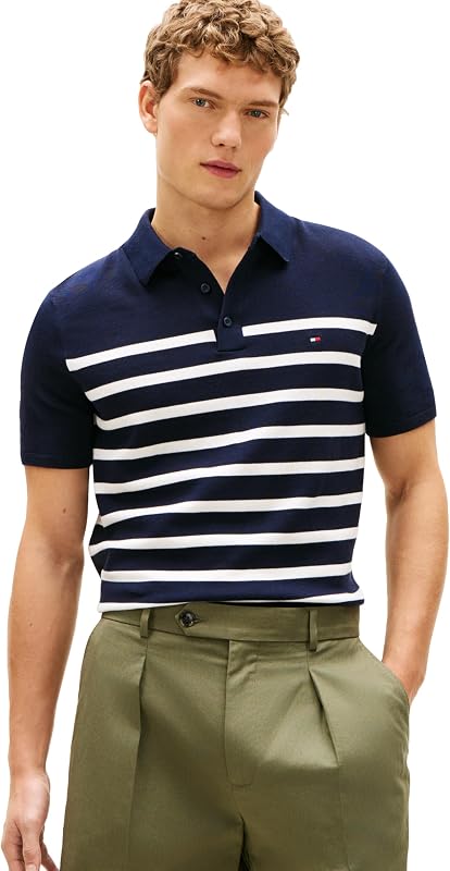 Tommy Hilfiger Men's Lightweight Cotton Knit Short Sleeve Polo Shirt