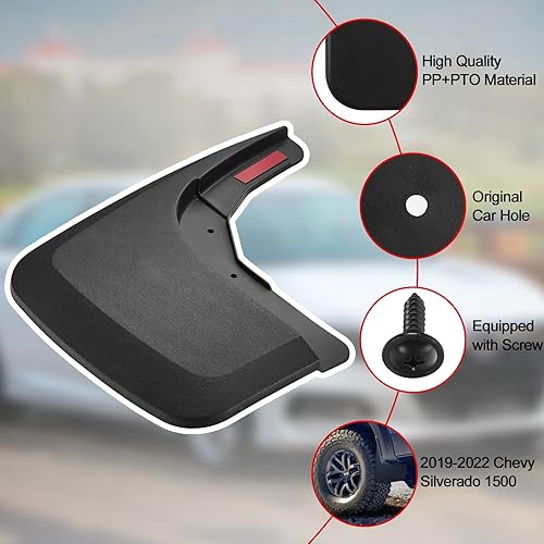 Miniatura 5 de BDFHYK Protectores contra salpicaduras de barro compatibles con Silveado 1500 Silverado 1500 2019 LD Silverado 15-19 Silverado 25003500 sin