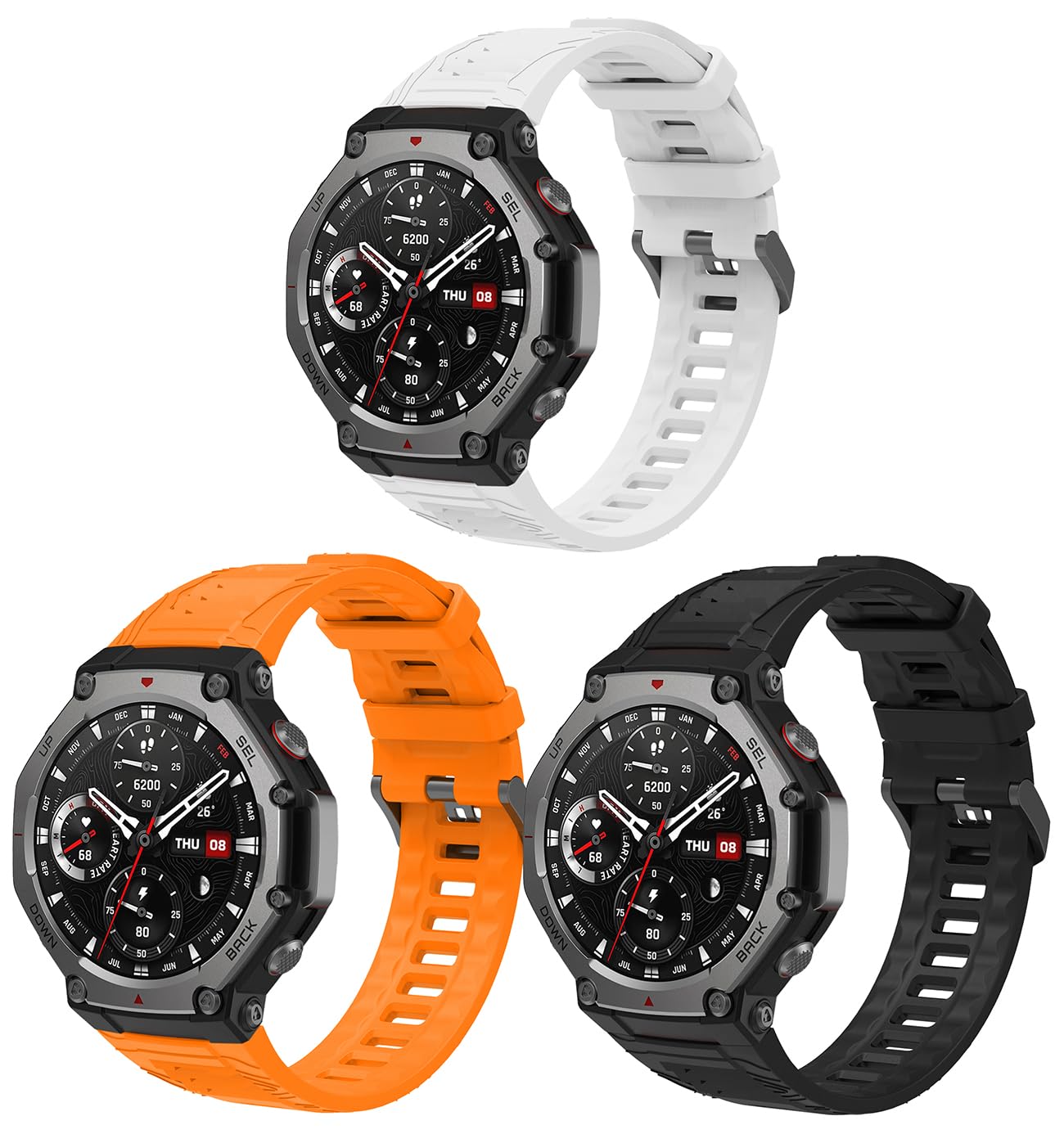 TenCloud T-Rex 3バンド 腕時計ストラップ アクセサリーバンド ソフトシリコン スポーツバンド Amazfit T-Rex 3スマートウォッチ対応 男性用