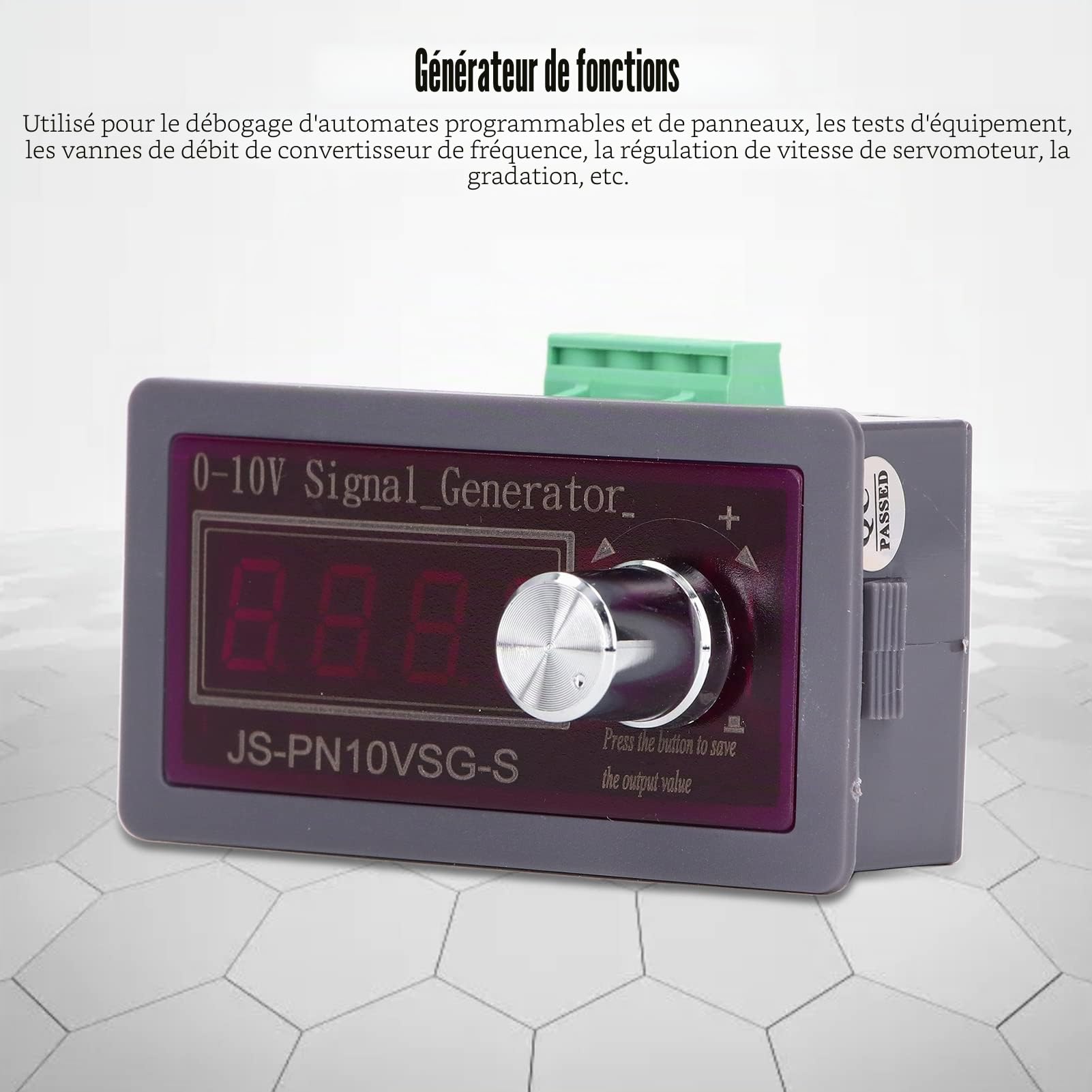 Générateur de Signal 0-10V Simulateur Analogique de Tension de Courant 0-20mA Générateur de Signal D'affichage à 4 Chiffres Réglable pour le Débogage du Panneau PLC