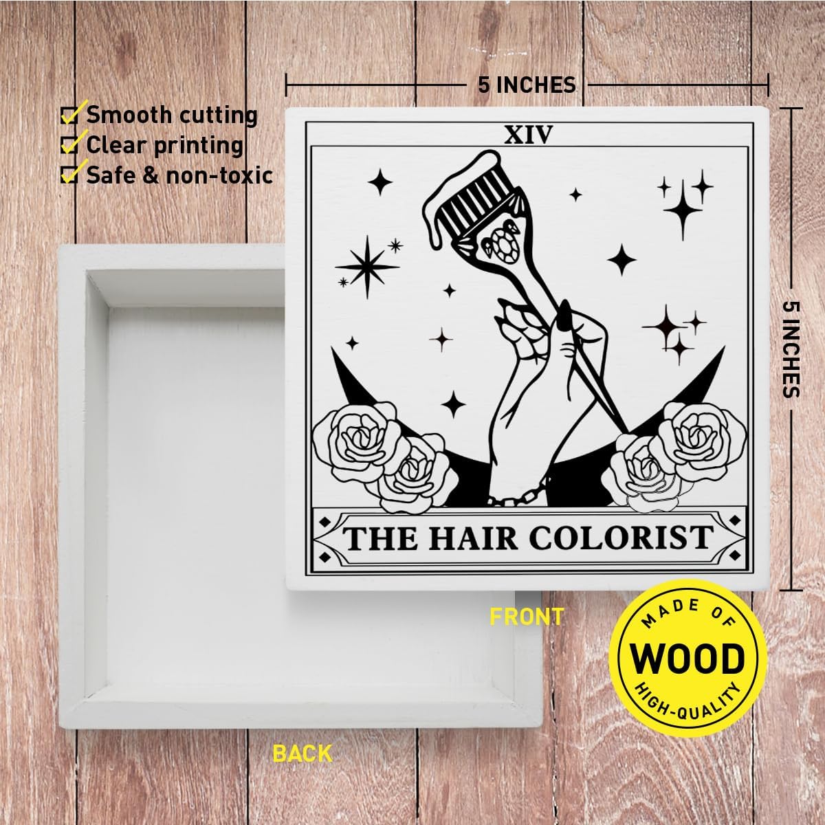 Hairstylist Gifts for Women Men, Hair Dresser Stylist Appreciation Birthday Christmas Graduation Gifts Hair Dresser Salon Station Desk Decor, The Hair Colorist, Wooden Box Sign - Image 2
