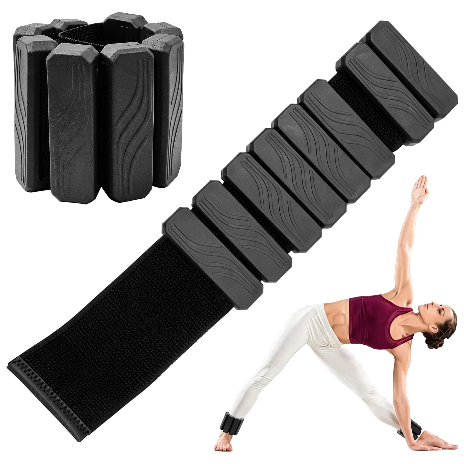 Ankle Weights for Women Men - Adjustable Wrist & Ankle Weights Set, 1lb Pair Wearable Leg Arm Weights for Yoga, Pilates, Running, Walking and Gym Fitness