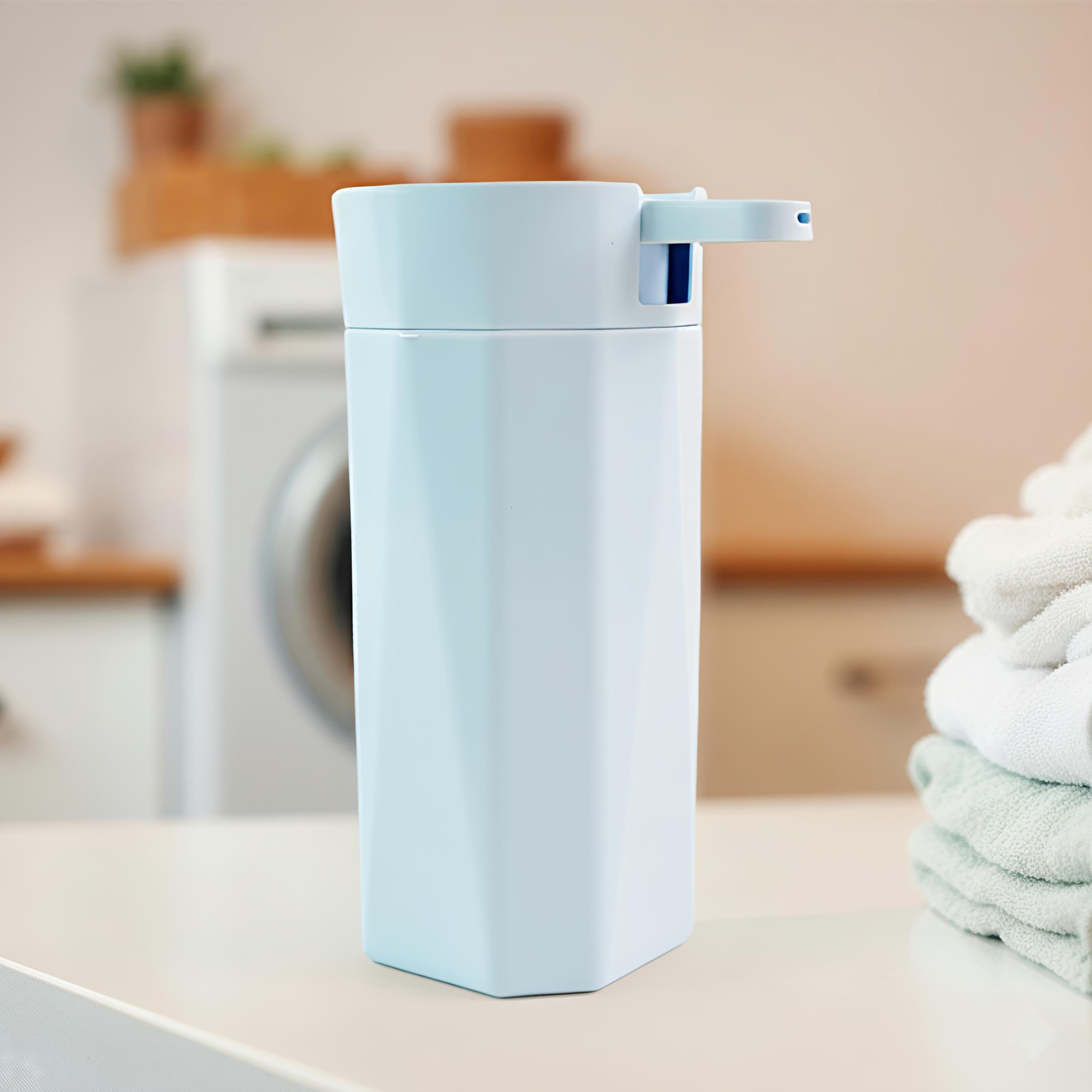 Soap Dispenser Bottle, Light Blue, 300 ML, Kitchen Bathroom Countertop-image-13
