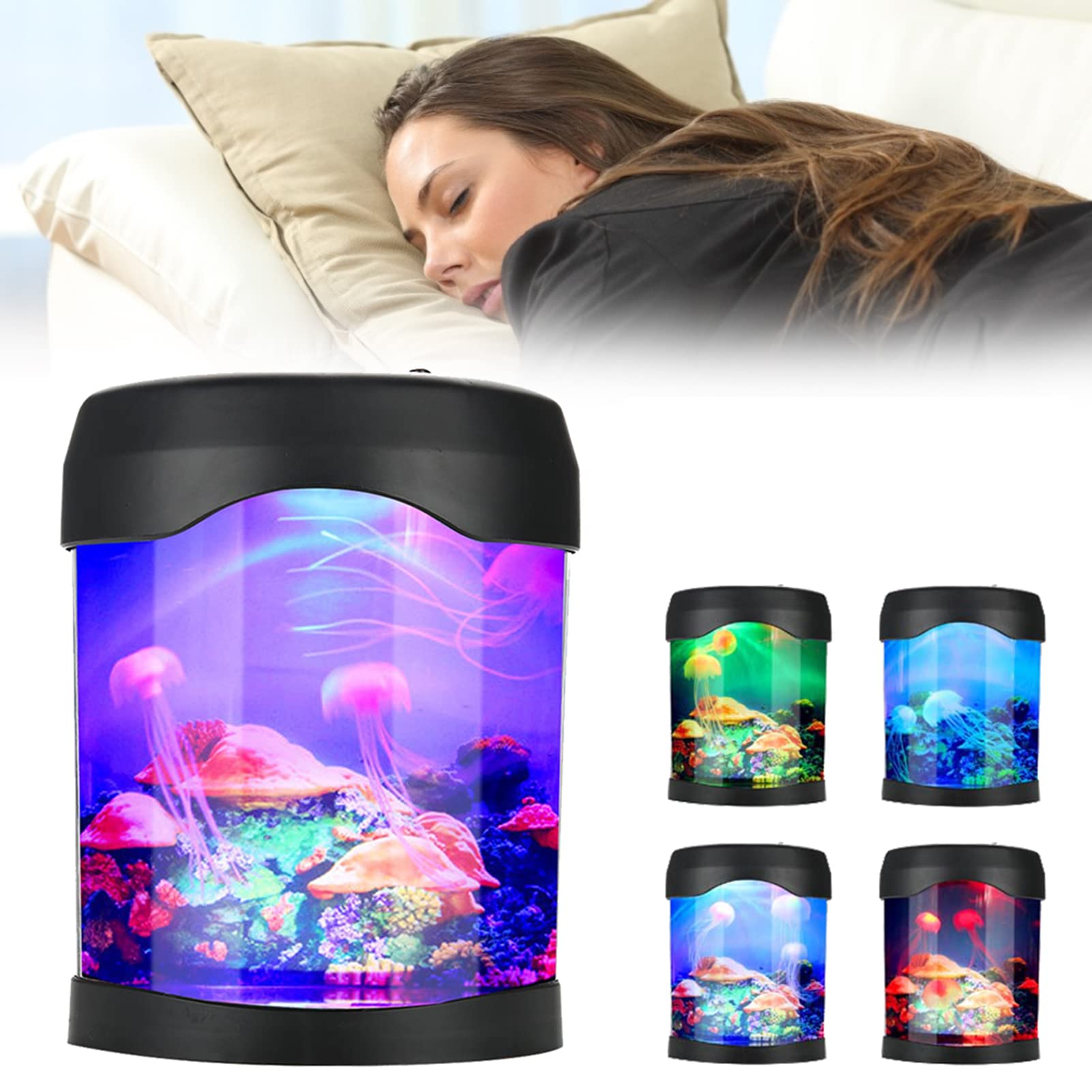 Acouto Luz de Acuario USB, Lámpara de Noche que Cambia de Color con Estado de ánimo de, LED de Estado de ánimo para Pecera de Chan, Lámpara LED de de para Acuario, Escritorio, Escritorio