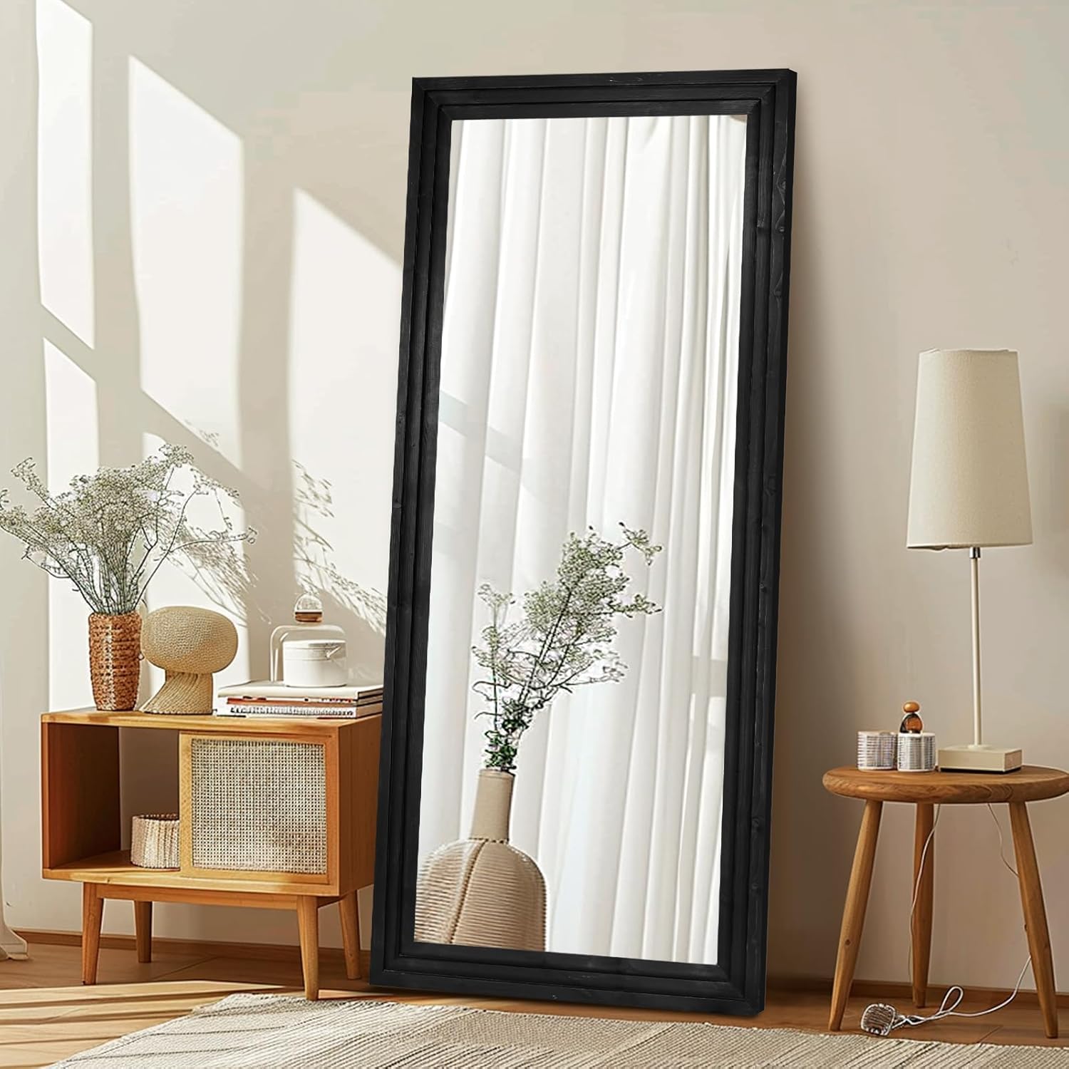 ABSWHLM Full Length Mirror 71"x30" Solid Wood Frame Floor