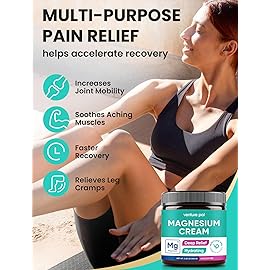Venture Pal Magnesium Lotion, Topical Magnesium Cream for Sleep, Leg Cramps & Pain, Muscle Relaxation, Calm, Moisturizing Supplement with Coconut Oil, Shea Butter & Hyaluronic Acid, Safe for Kids