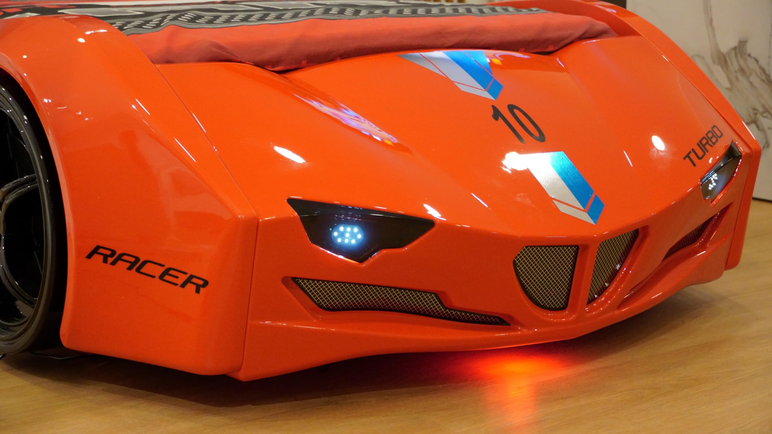 Amazon.com: TiTi Racer GTI RED Twin Car Bed, Remote Control, LED