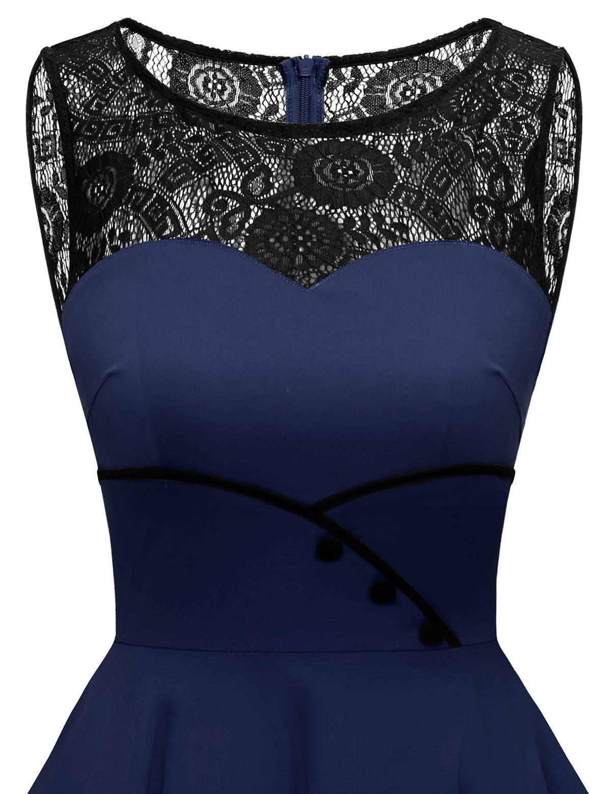 Bbonlinedress Vestido Vintage para Muejeres de Fiesta Cóctel Rockabilly Clásico sin Mangas
