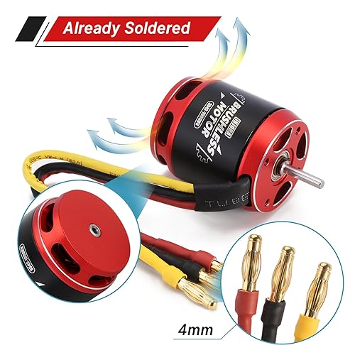 Miniatura 4 de INJORA Impermeable, 3542, sin sensores, sin escobillas, motor para 110 RC Crawler Car SCX10 Pro TRX4 TRX6 (1900KV)