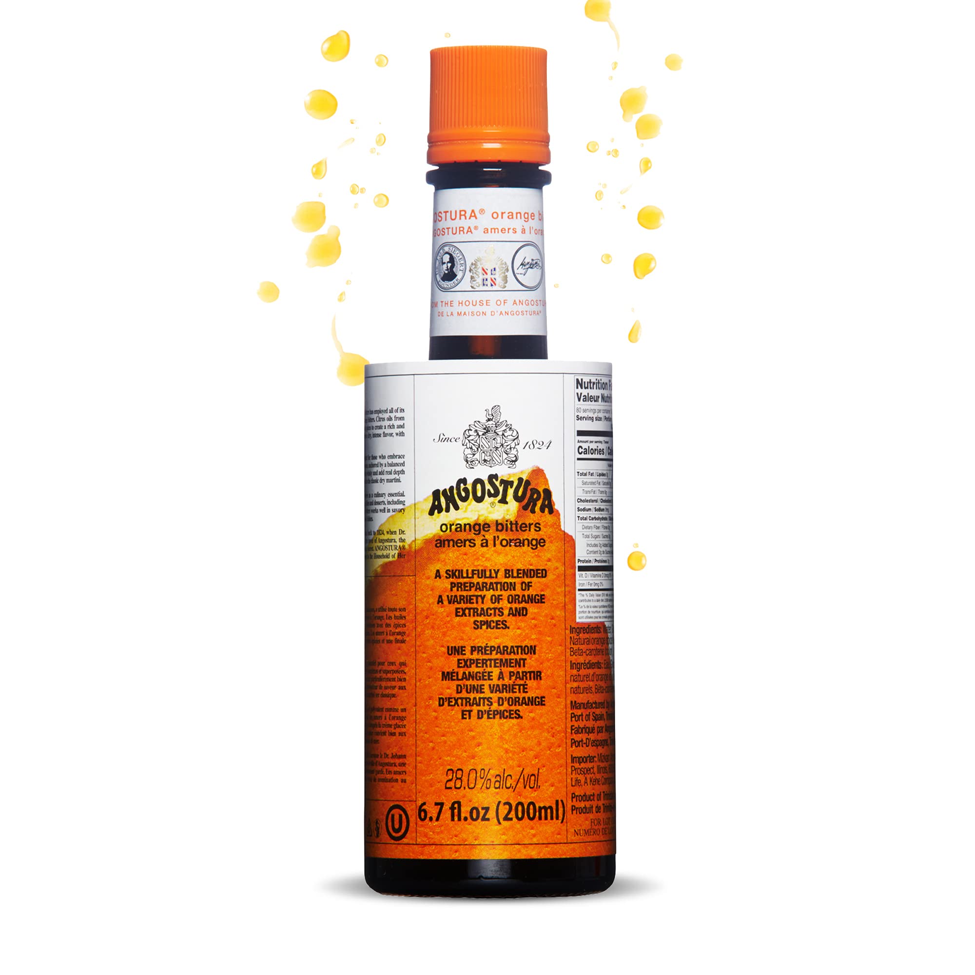ANGOSTURA Orange Bitters, Cocktail Bitters for Professional and Home Mixologists, Kosher Certified, Sodium Free, 6.7 FL OZ