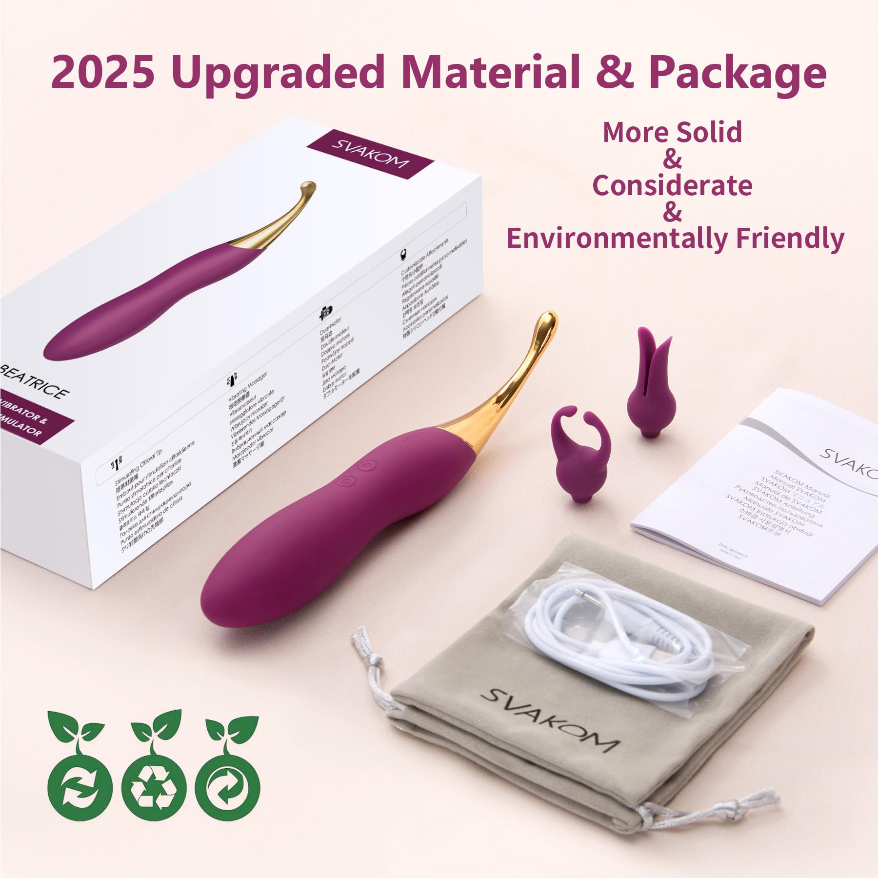 SVAKOM Vibratore ad alta frequenza per donne, dildo vibratore, giocattolo sessuale per donne coppie, 10 modalità di vibrazione e 2 teste vibratore, set di vibratori per donne stimolatore clitoride