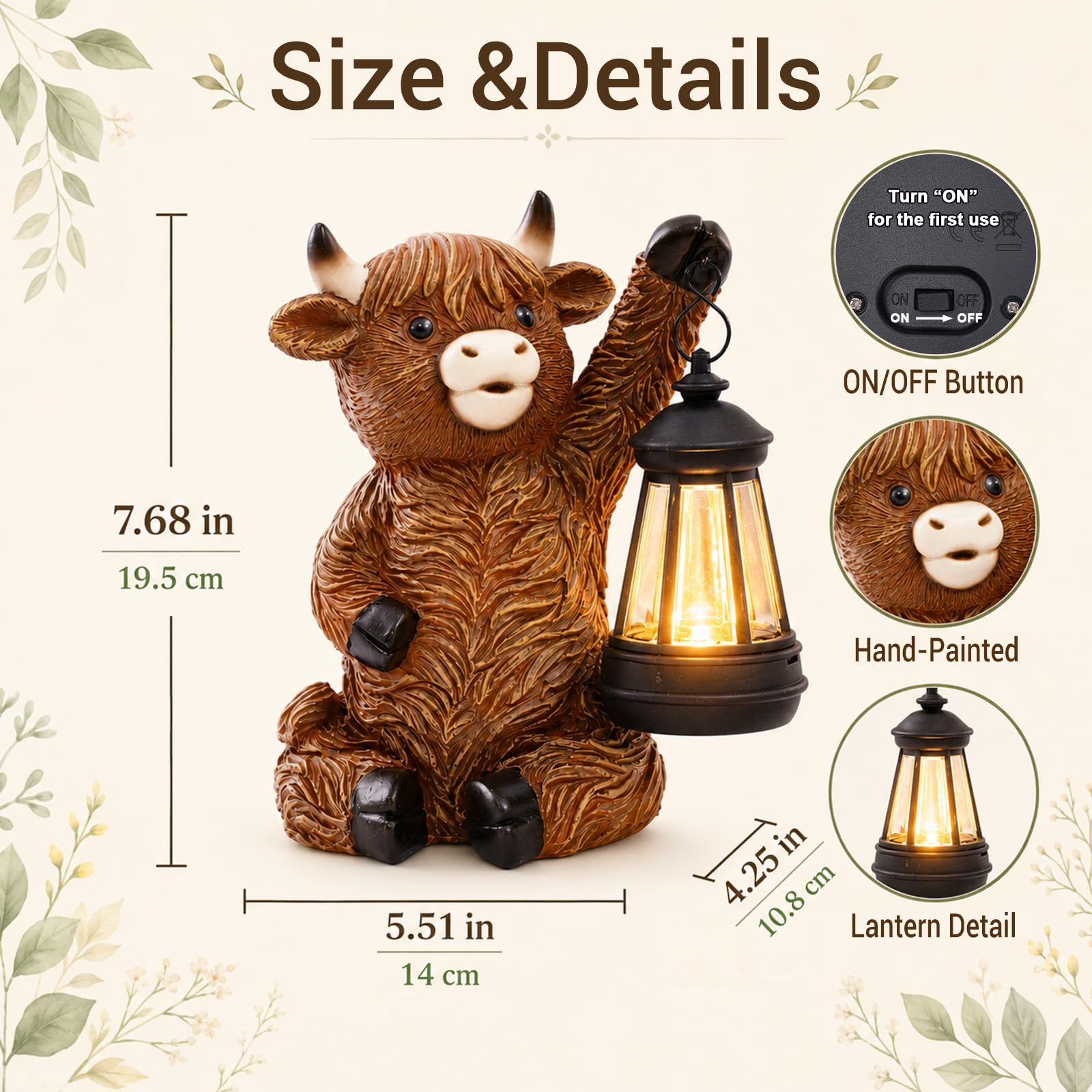 Amazon.com : Nacome Highland Cow Statues for Garden Decor: Outdoor