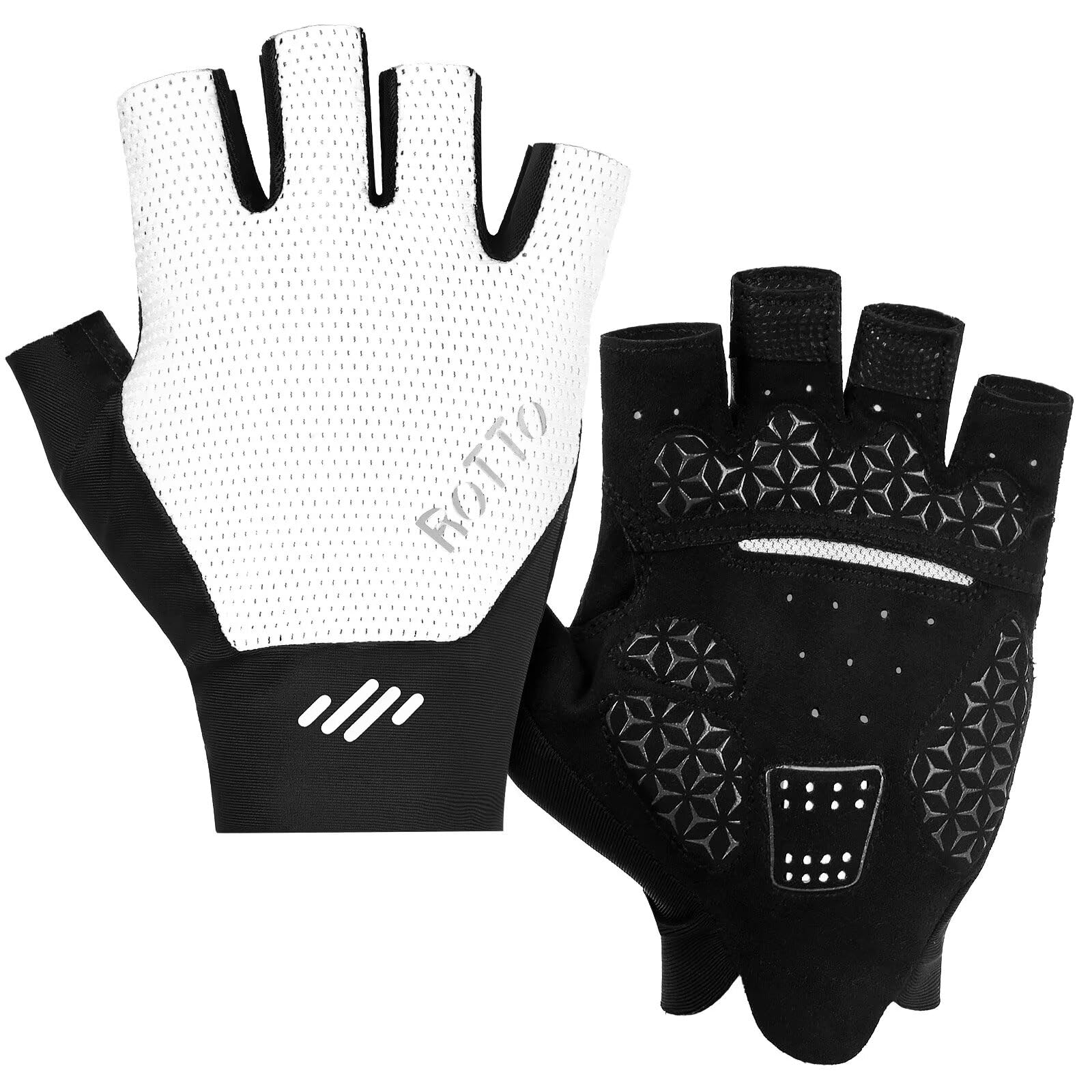 ROTTO Fahrradhandschuhe Halbfinger Handschuhe Gepolsterte Ra