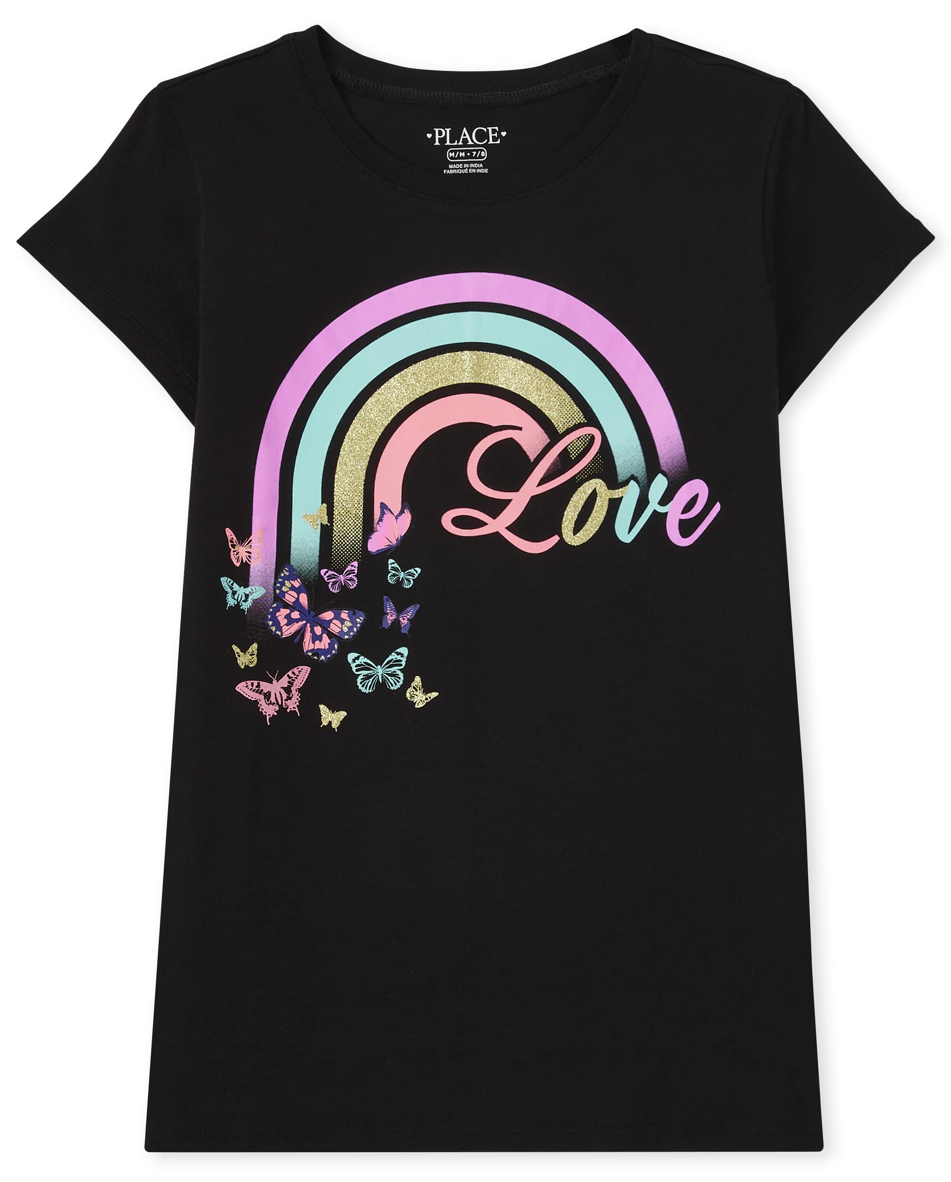 The Children's Placegirls The Children's Place Girls Love Rainbow Graphic Tee T-Shirt