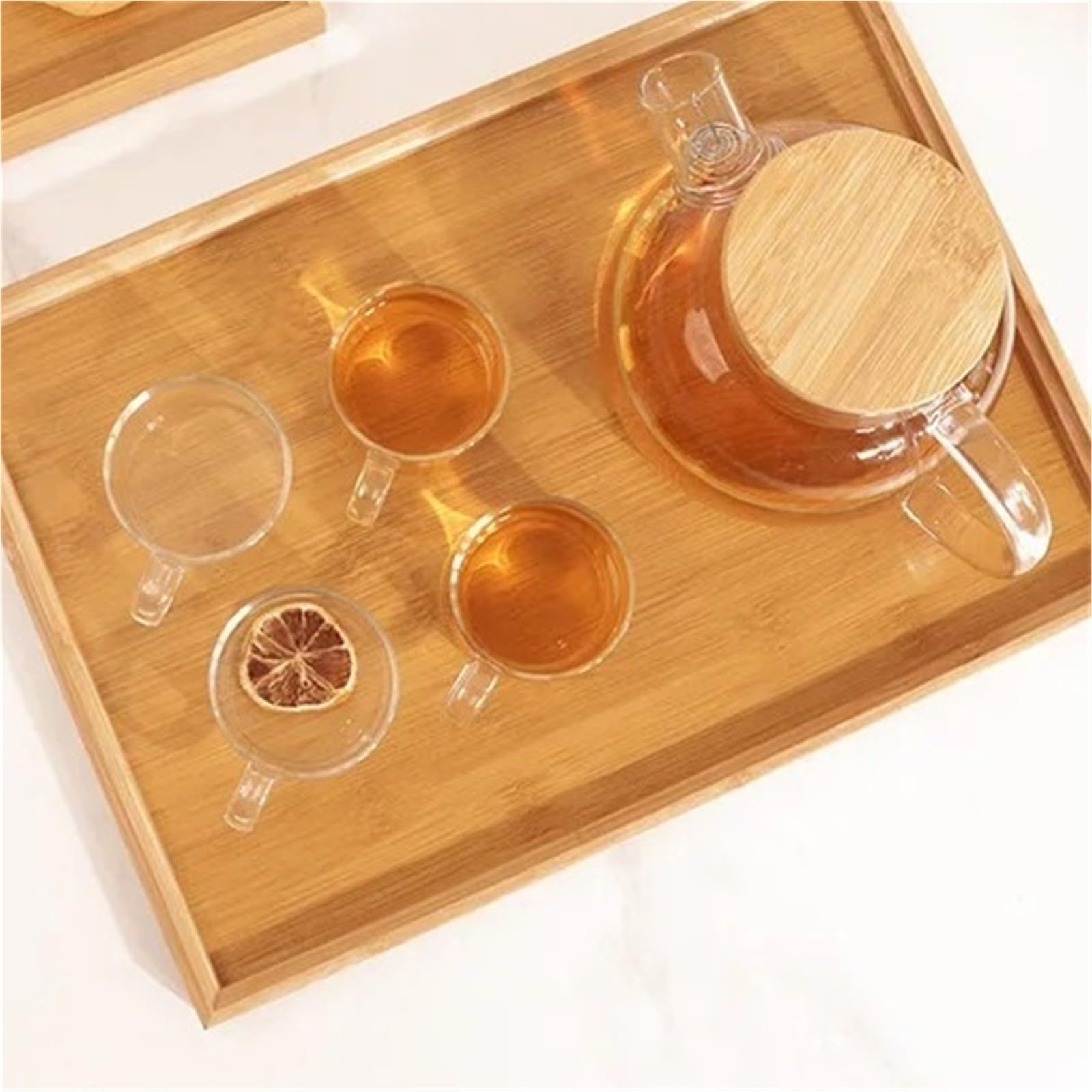 Bandeja Rectangular de Madera para Servir té, de Madera Maciza, Ideal para Hotel (35 x 22 x 5 cm)