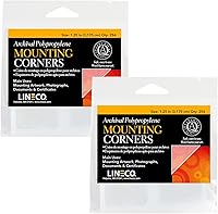 Vista 9 de Lineco Esquinas de montaje de polipropileno sin ácidos, autoadhesivas y sensibles a la presión, 1.25 pulgadas, para imágenes y documentos