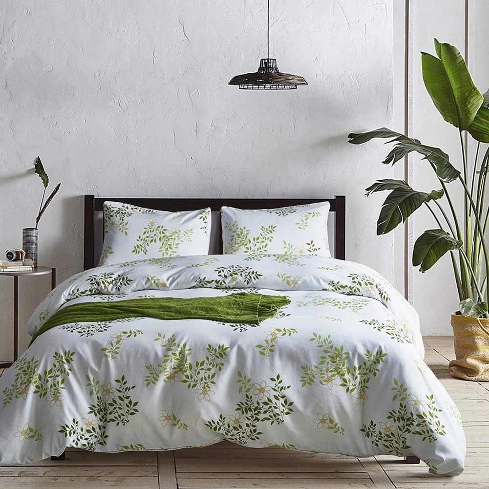 TOPCHANCES Bedding Comforter Set,Botanical Bedding Printed Comforter Set 100% Microfiber Bedding Set (Color #Y4571, Twin)