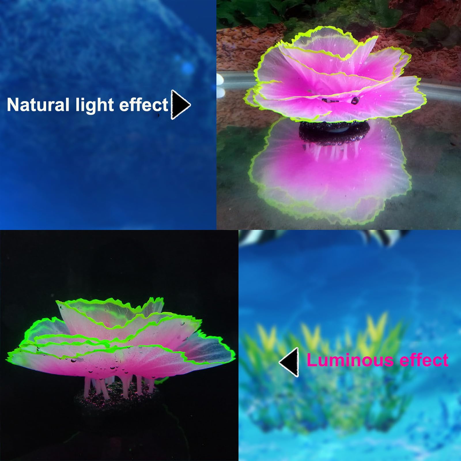 Besimple Adorno de Coral para Acuario, Efecto Brillante, decoración de Resina para pecera, decoración para Paisaje de Acuario