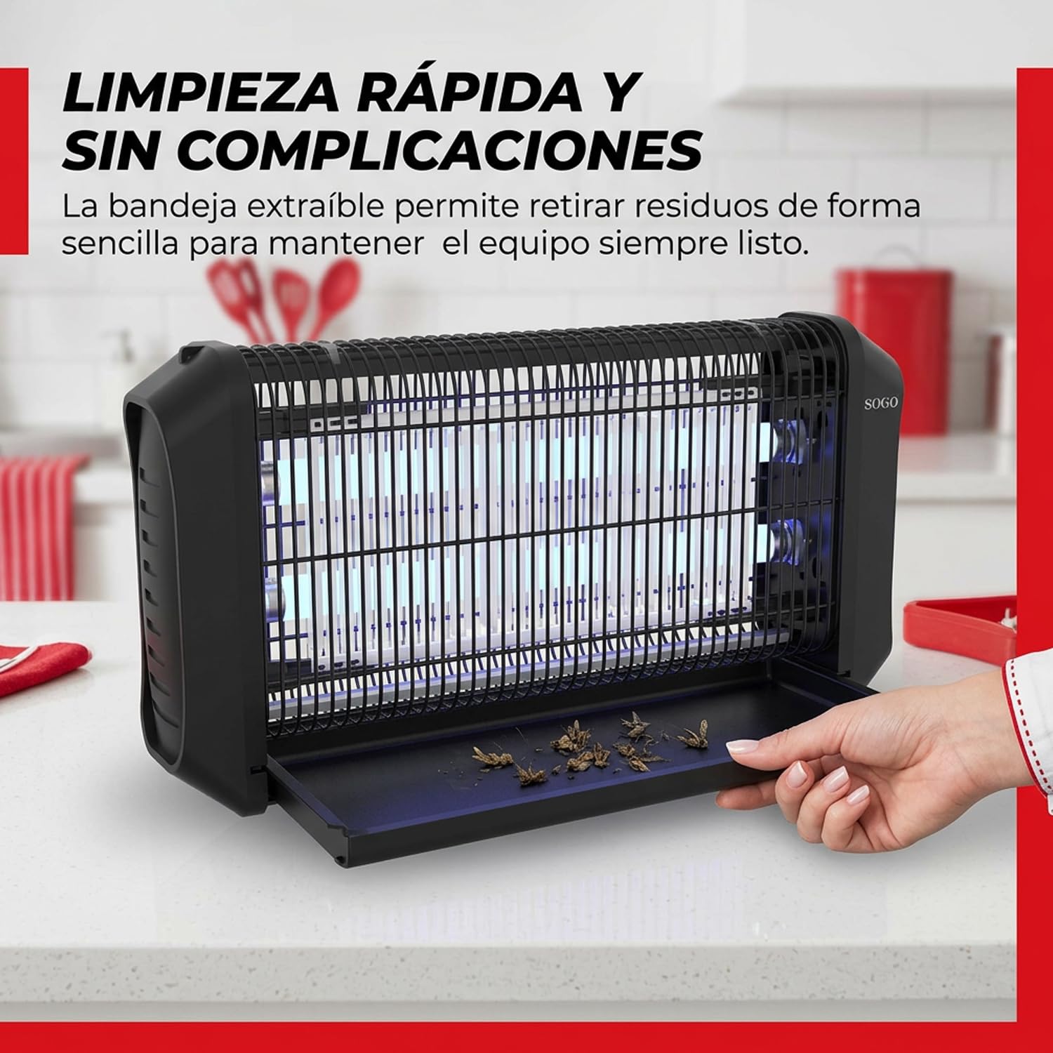 Mata Insectos Eléctrico 2x20W – Lámpara LED Antimosquitos Profesional hasta 150m², Eliminador de Moscas y Mosquitos sin Químicos, Bandeja Extraíble, Uso Interior