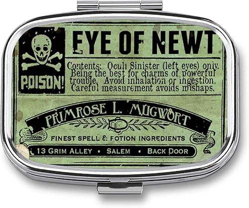 HOMETRIP Pastillero de metal con 2 compartimentos, portátil, compacto, pastillero para guardar vitaminas, tilenol, aceite de pescado, suplementos,
