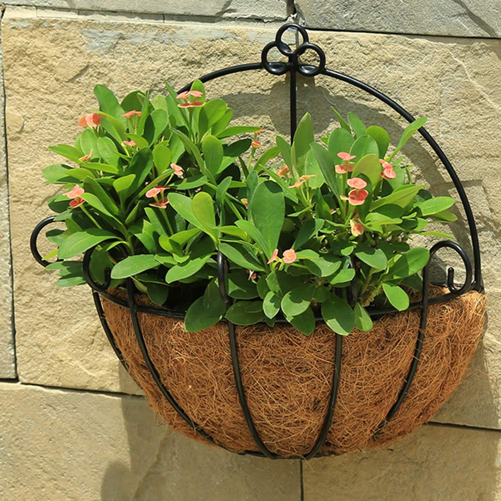 2 Fodere In Fibra Di Cocco Per Cesti Sospesi - Fioriere Rovide Da 25,5x13 Cm Per Piante, Giardino E Balcone - 4